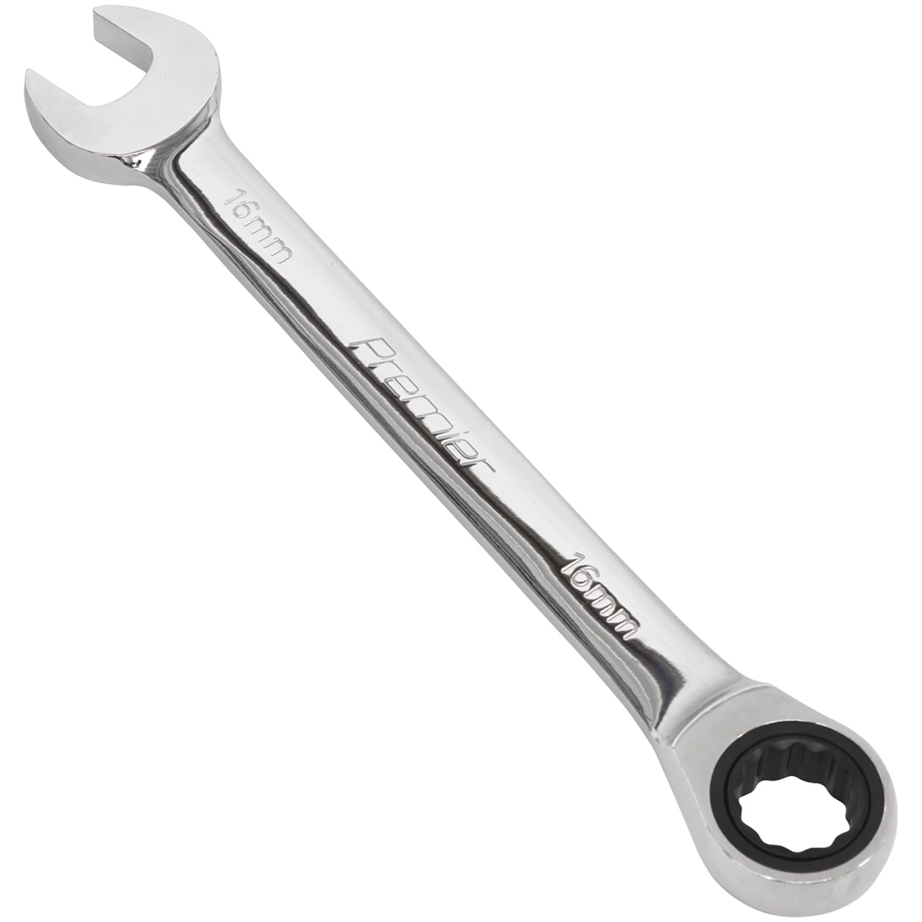 Sealey Ratchet Combination Spanner 16mm Chrome Vanadium Steel