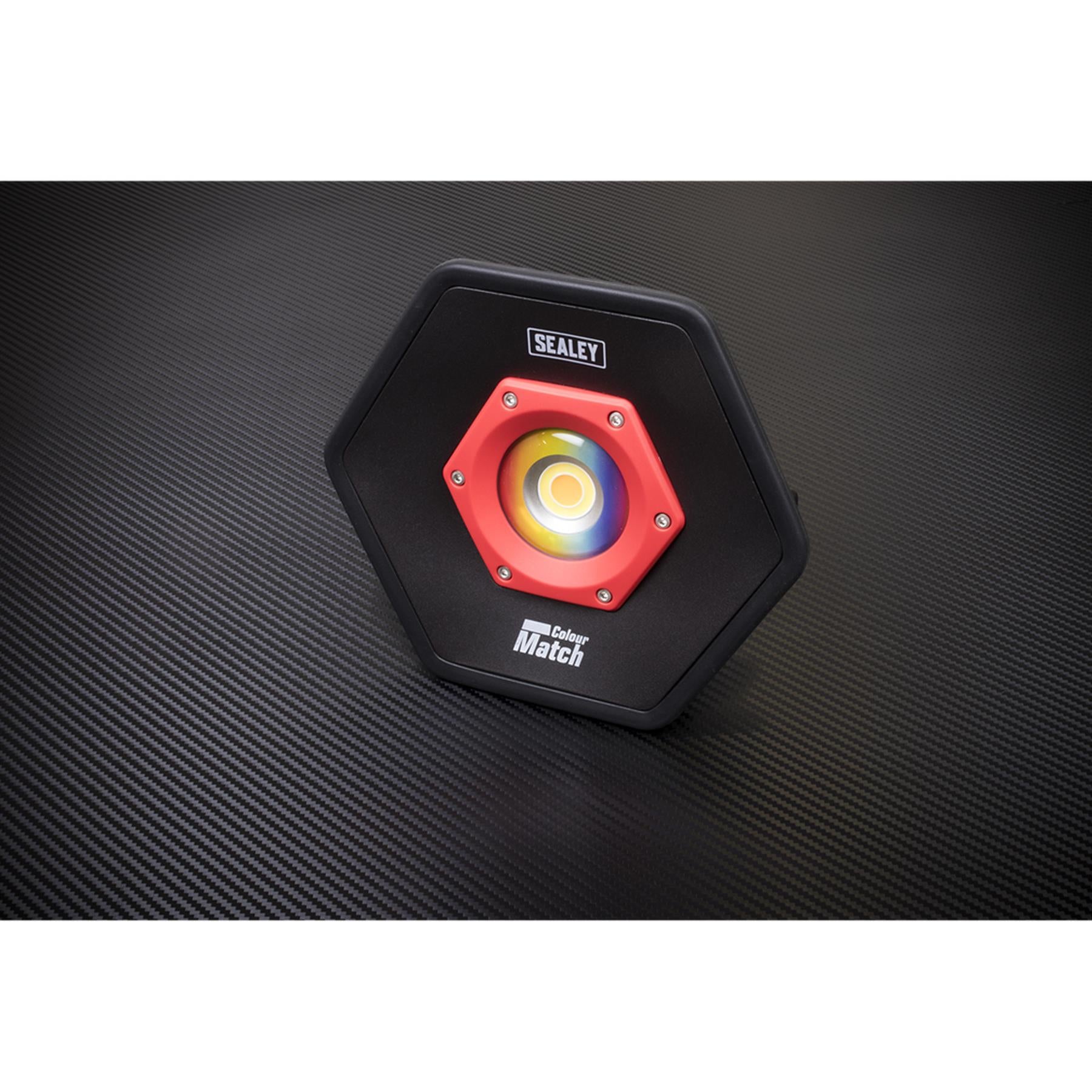 Sealey R/Charge Floodlight 20W COB LED Lithium-ion Colour Matching