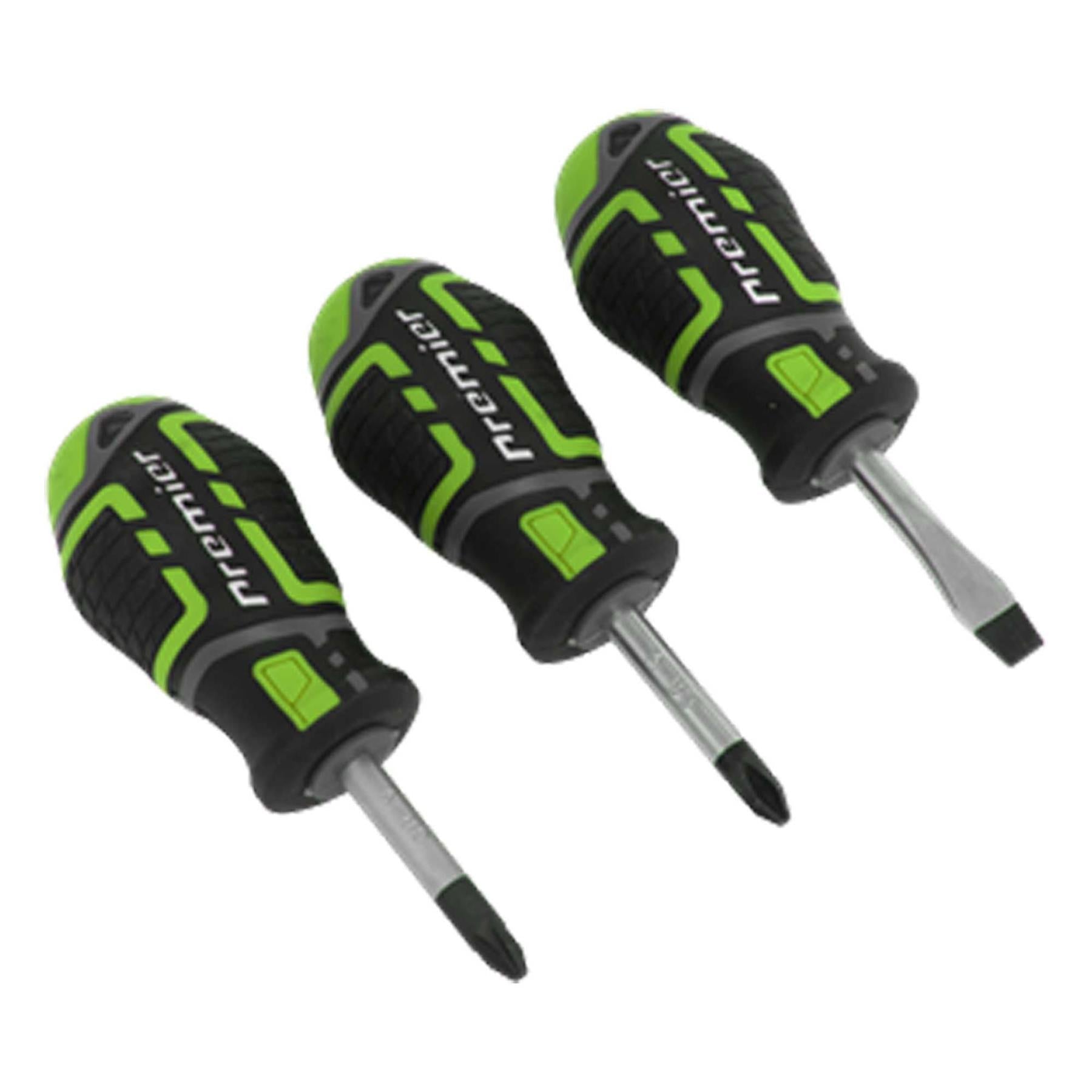 Sealey Screwdriver Set 3pc GripMAX� Stubby - Hi Vis