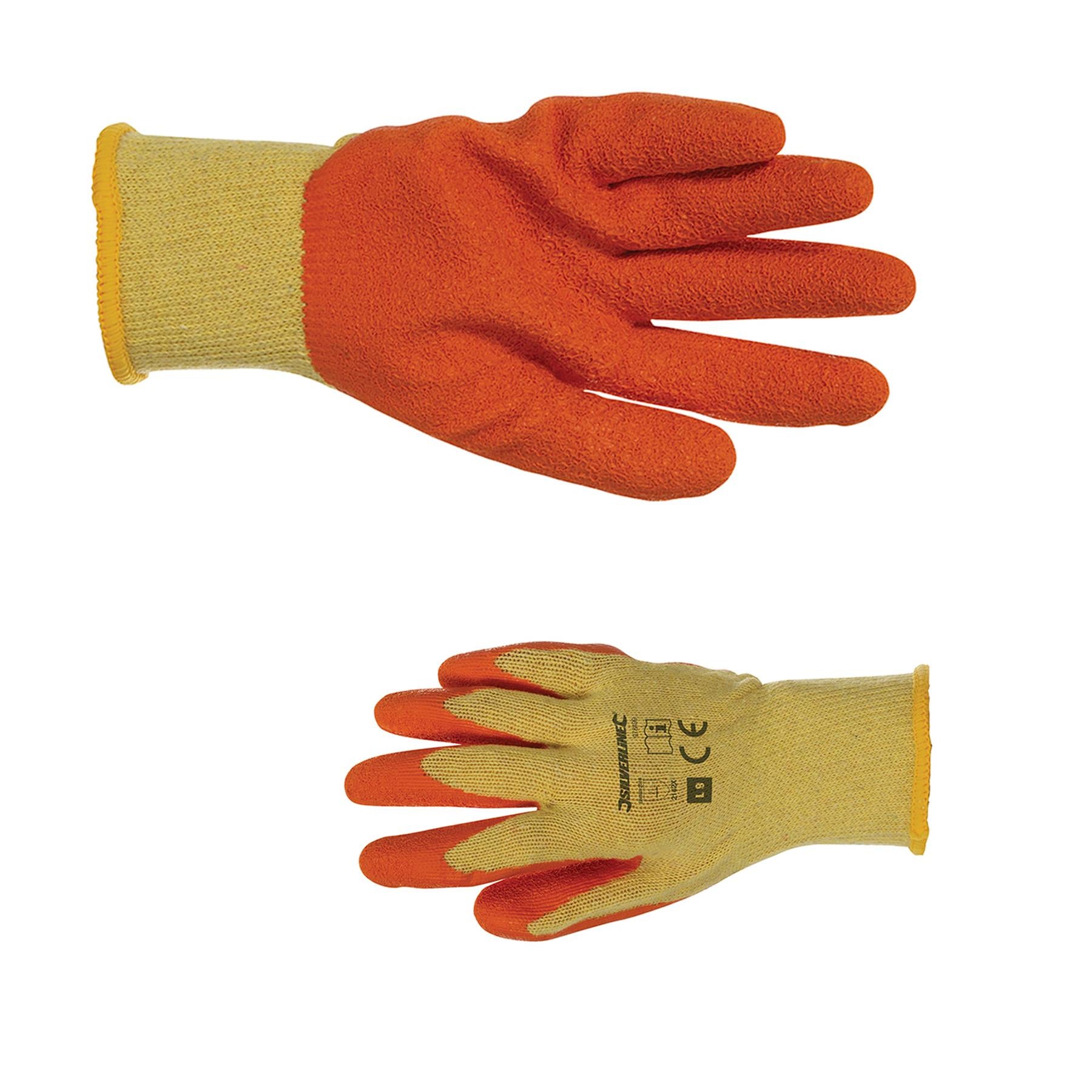 Silverline Latex Builders Gloves 12 Pairs L 9 Work And General Handling