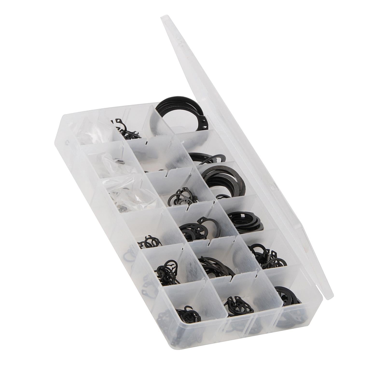 Circlips Pack 255 Piece External Shaft Internal Bores Chemically Blackened Steel