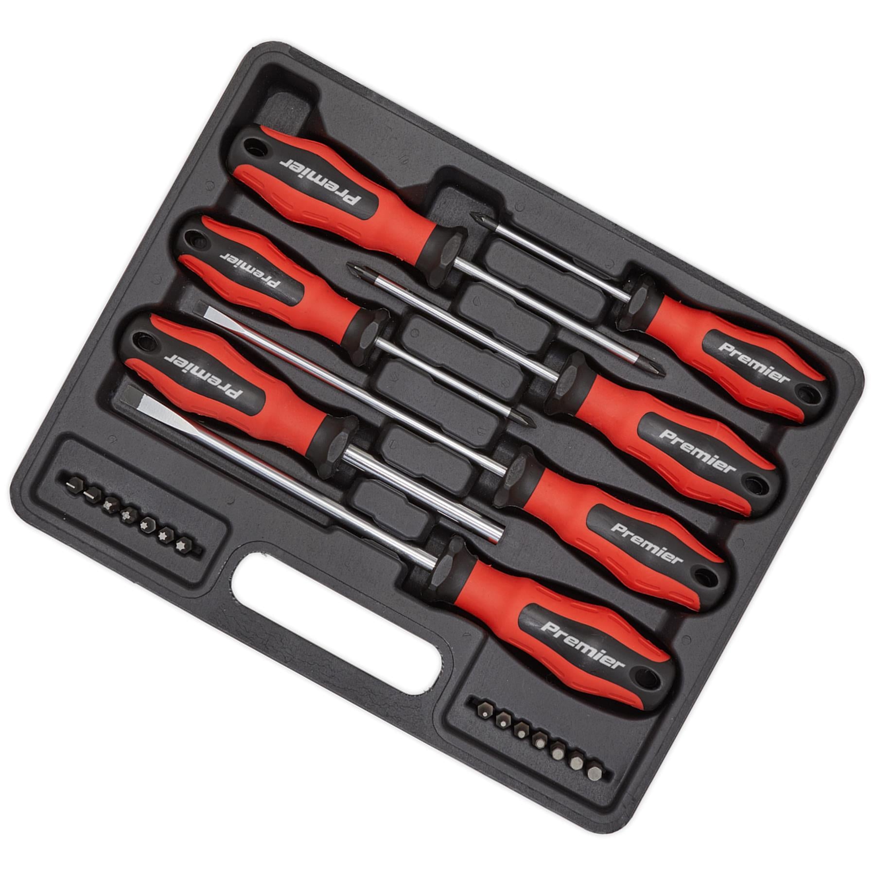 Sealey 21pc Screwdriver & Bit Set Magnetic Slotted Phillips Pozi PowerMAX