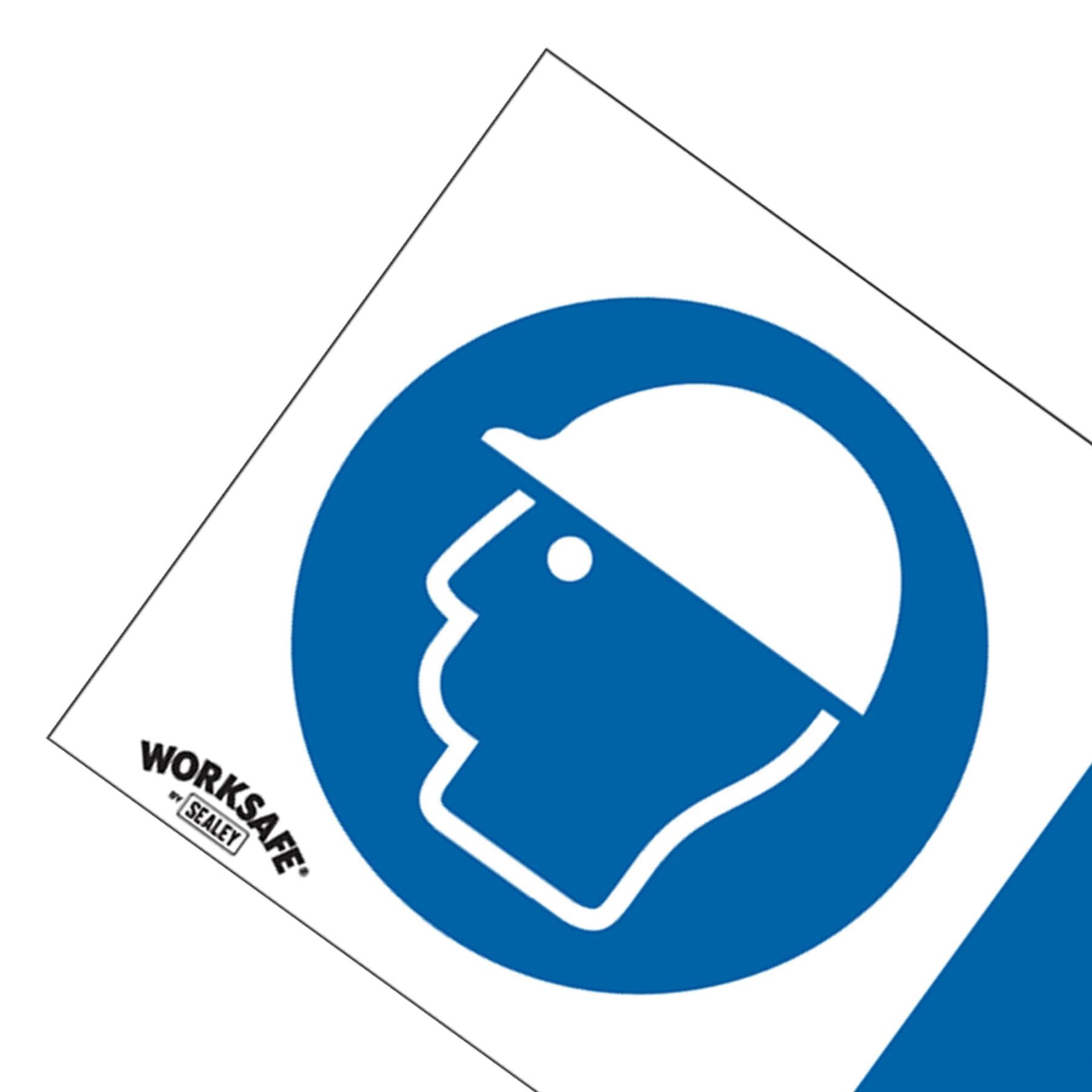 Mandatory Safety Sign - Safety Helmets Must Be Worn In This Area - Rigid Plastic