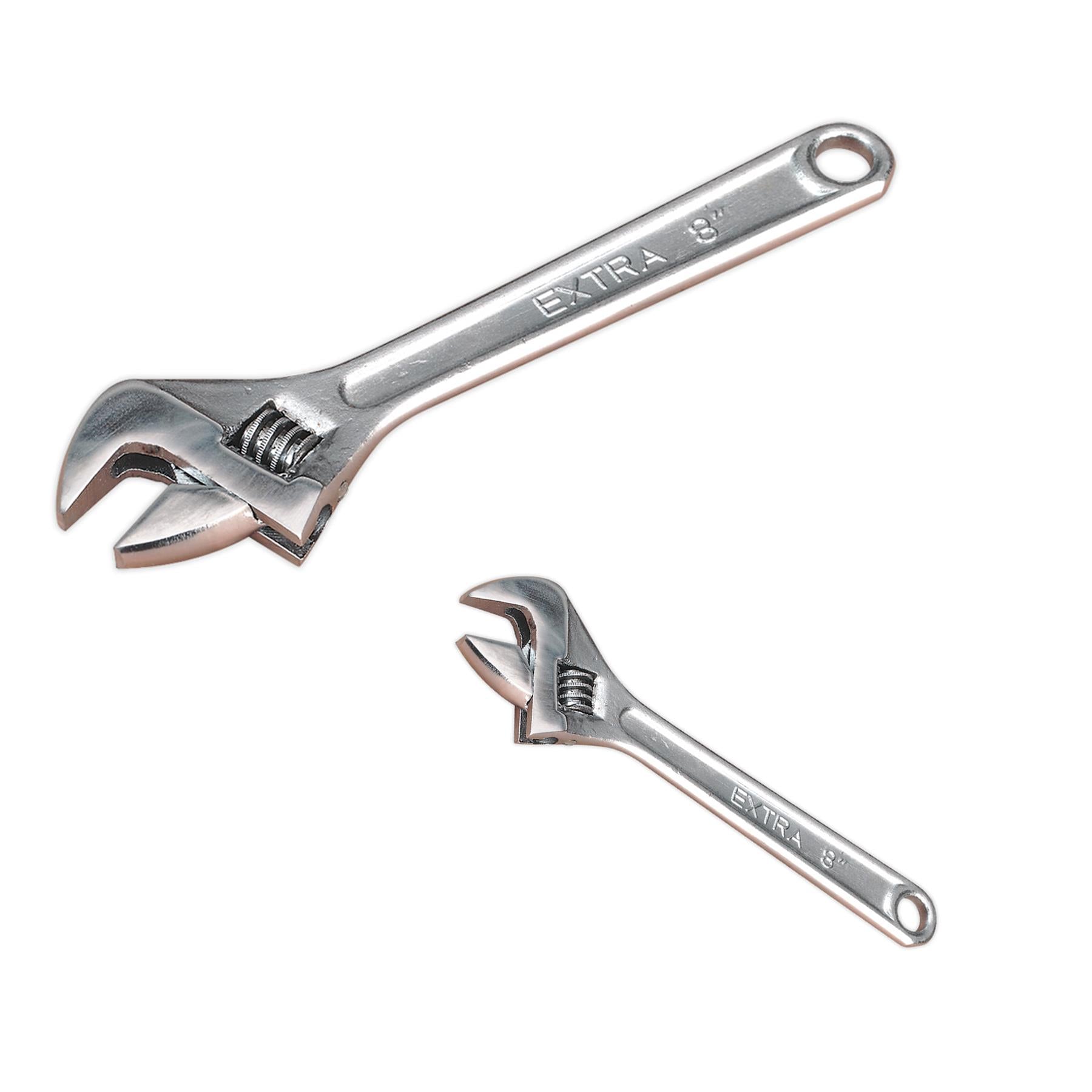 Sealey Adjustable Wrench 200mm Steel with a chrome plated