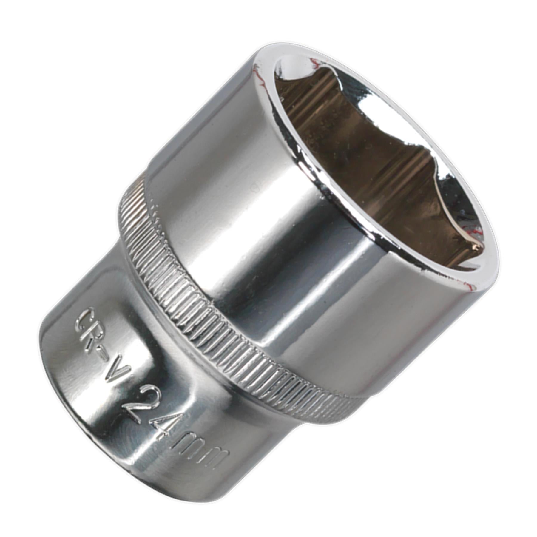 Sealey WallDrive Socket 24mm 1/2"Sq Drive Fully Polished