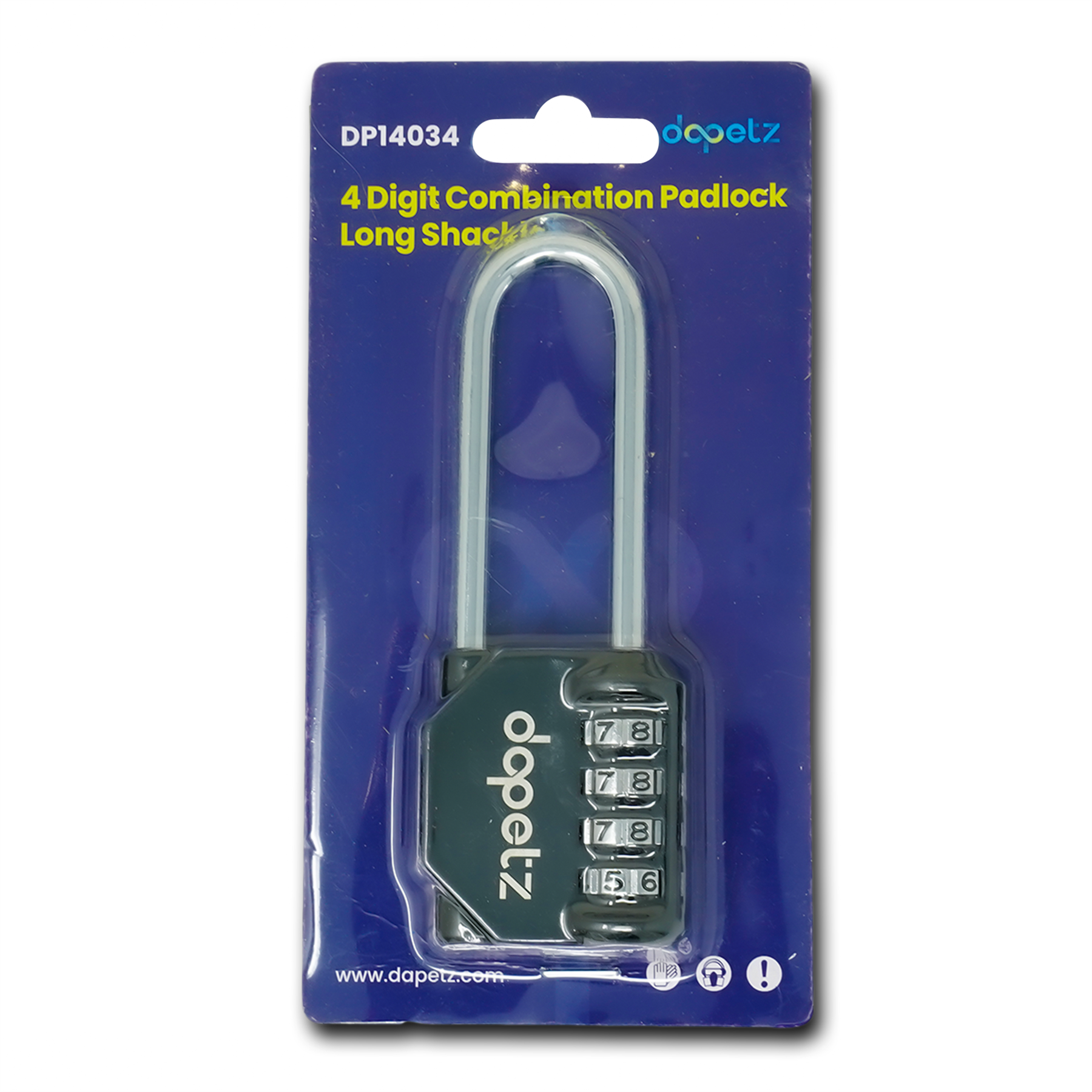 4 Digit Combination Padlock Long Shackle