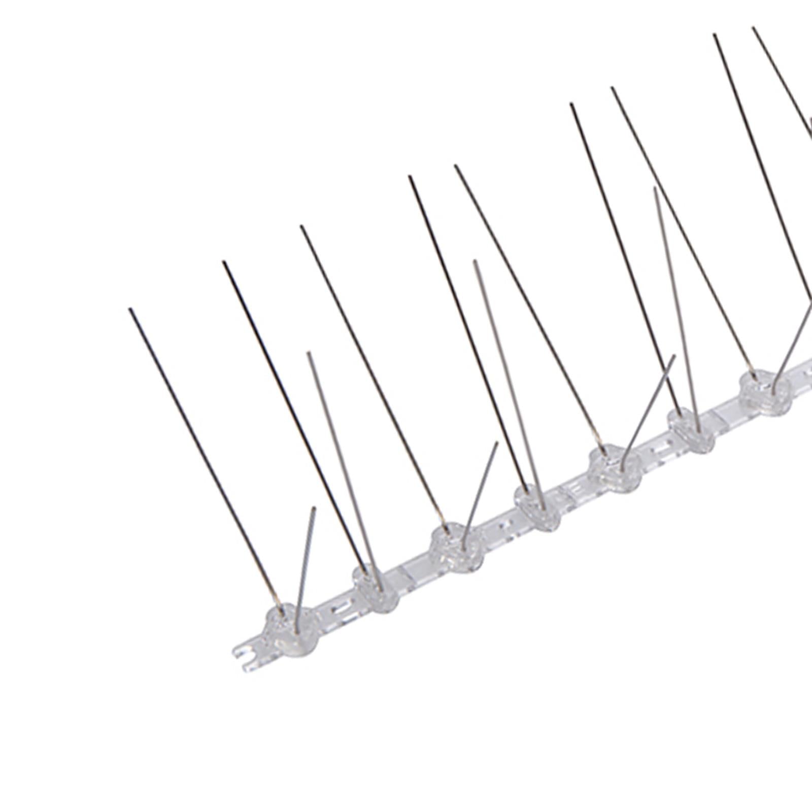10Pk Bird Spikes 500mm (2 Spike) Polycarbonate Base With Stainless Steel Spike