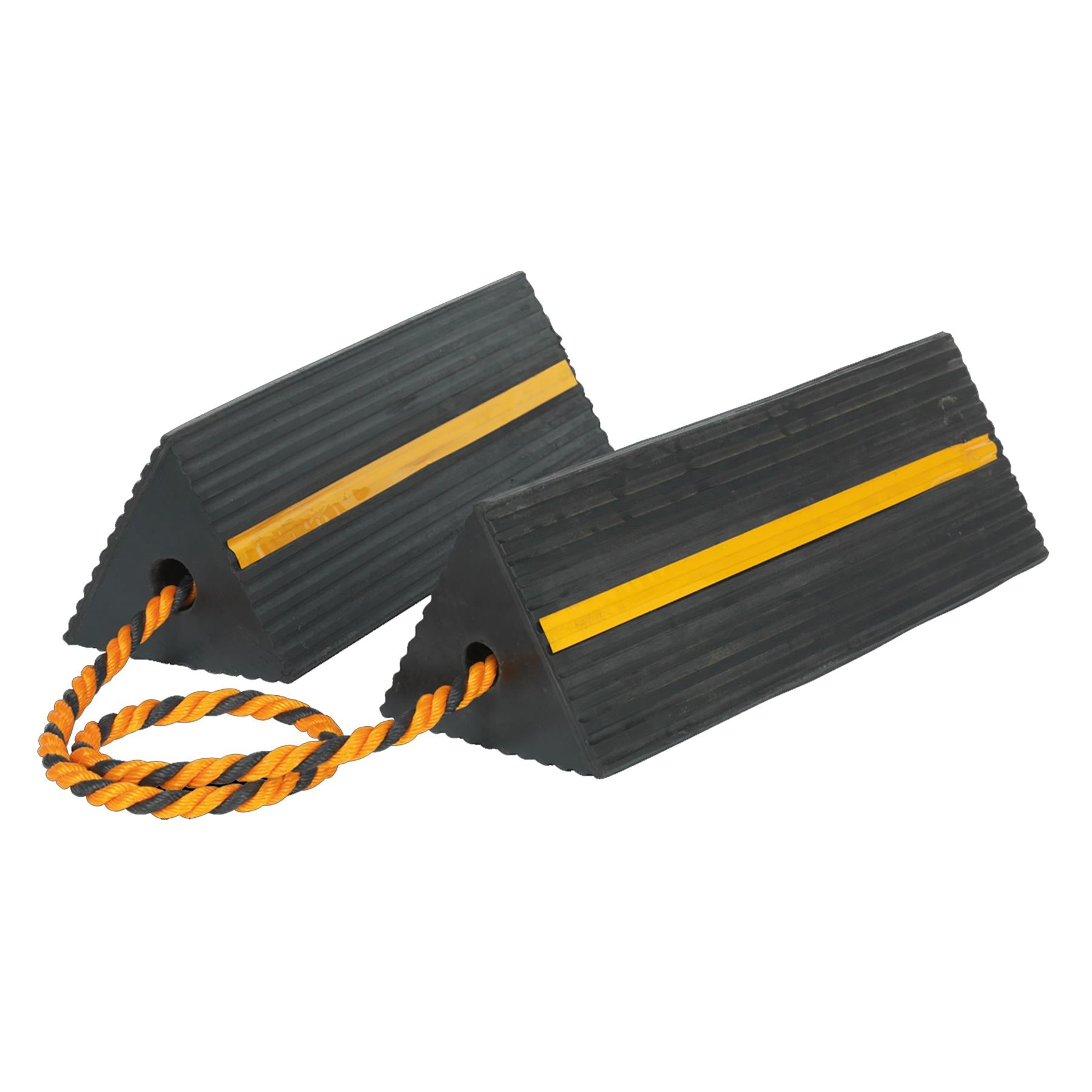 Sealey Heavy-Duty Rubber Wheel Chocks - Pair