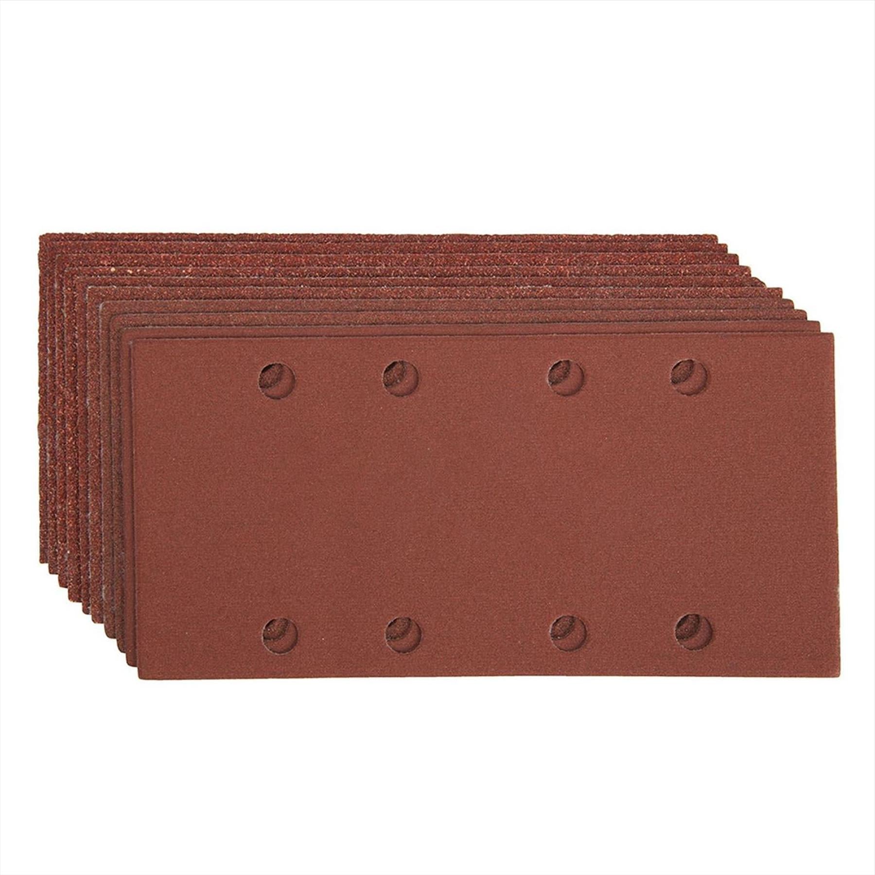 10 x 1/3 Punched Sanding Sheets, 93 x 190mm Sandpaper Pads Sander Hook and Loop Mix Grit