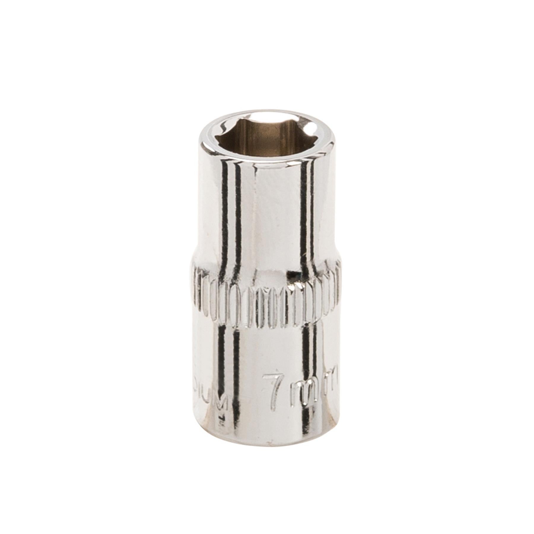 Quality Socket 1/4" Drive Metric Hex Square 7mm Individual Hex Polished Crv