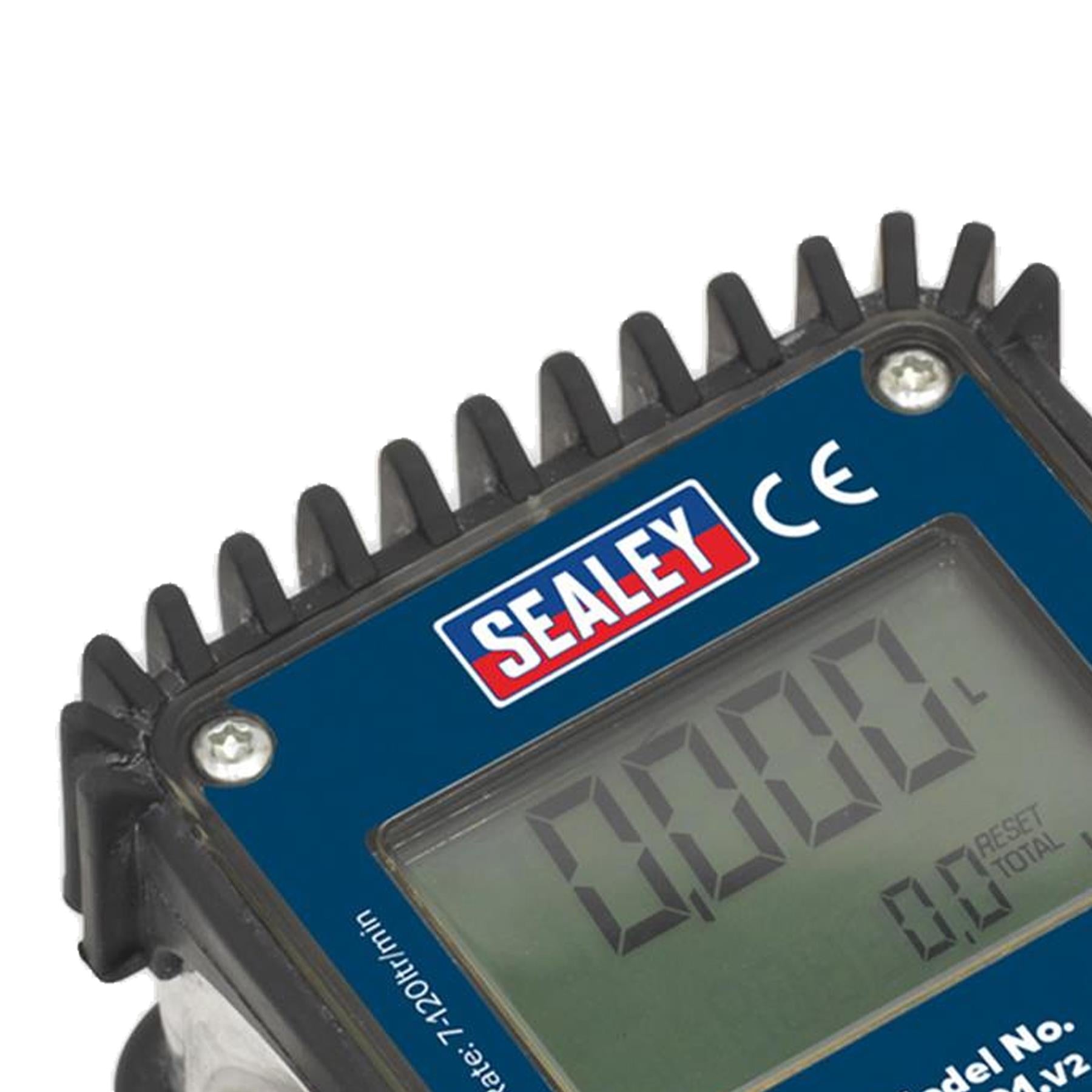 Sealey Digital Diesel & Fluid Flow Meter 28mm High LCD Display