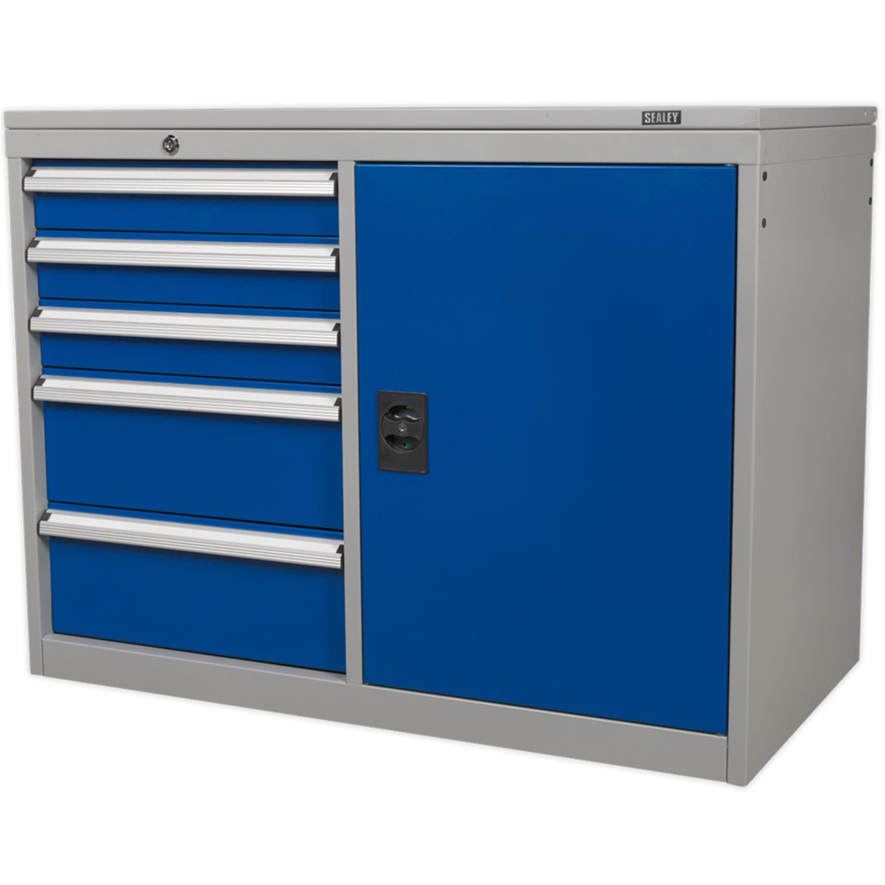Sealey Industrial Cabinet/Workstation 5 Drawer & 1 Shelf Locker
