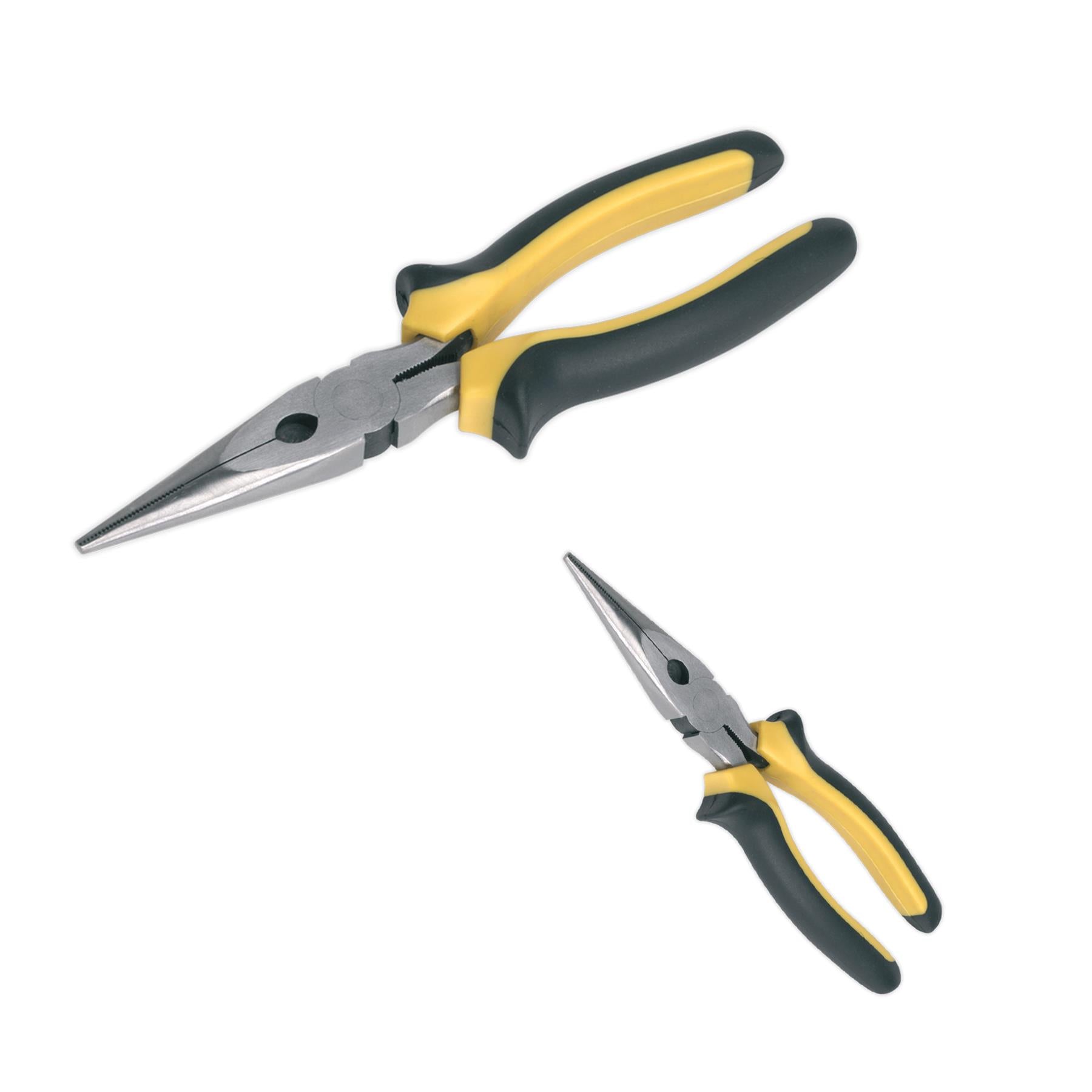 Sealey Long Nose Pliers Comfort Grip 200mm Fully Chromed