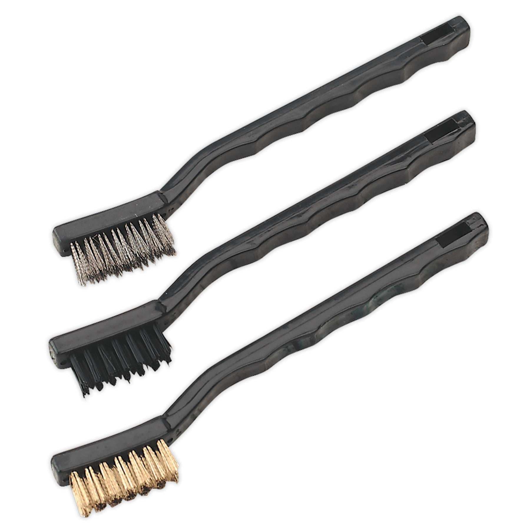 Sealey Miniature Brush Set 3pc Component Brushes, Wire Brushes AK9791