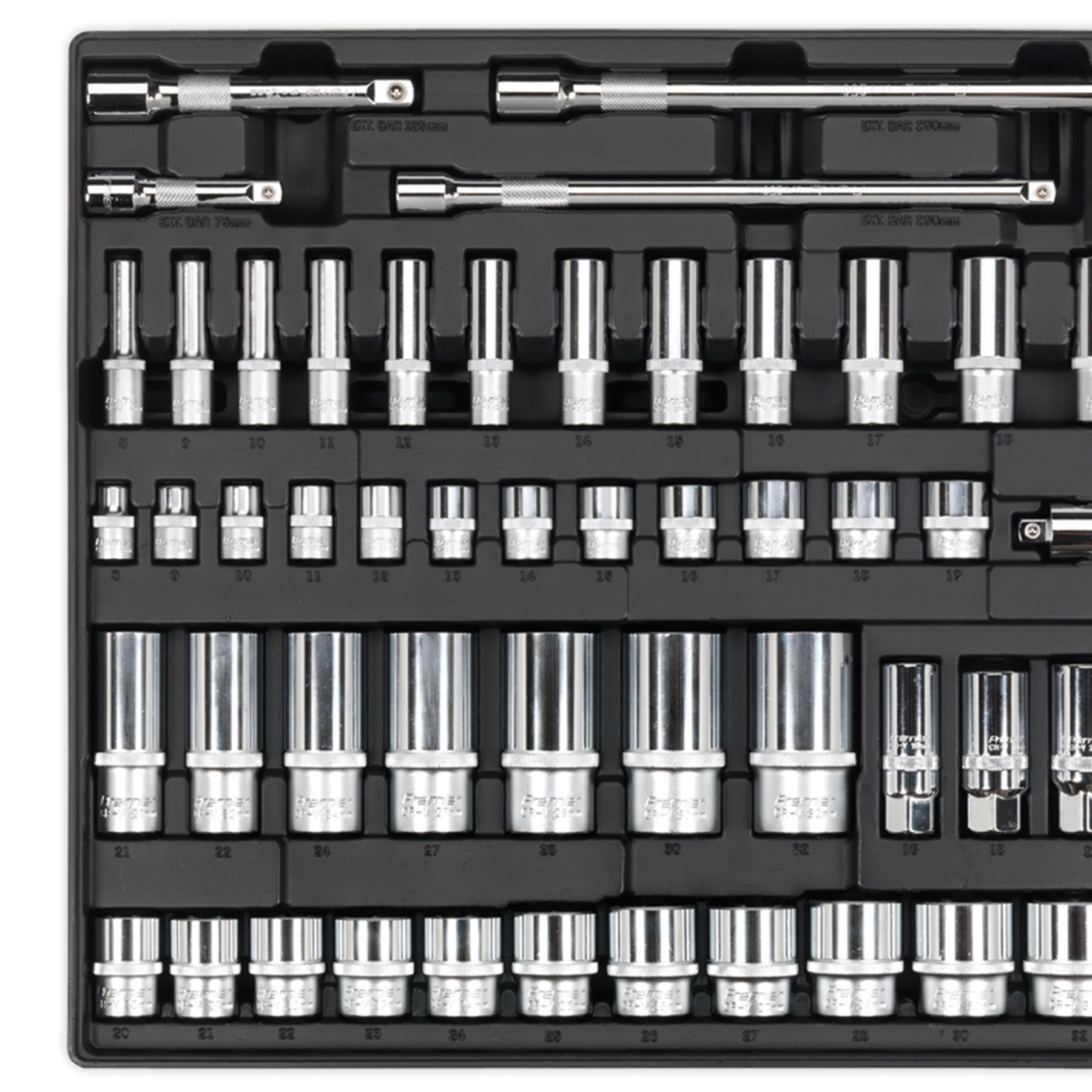Sealey Tool Tray with Socket Set 55pc 3/8" & 1/2"Sq Drive