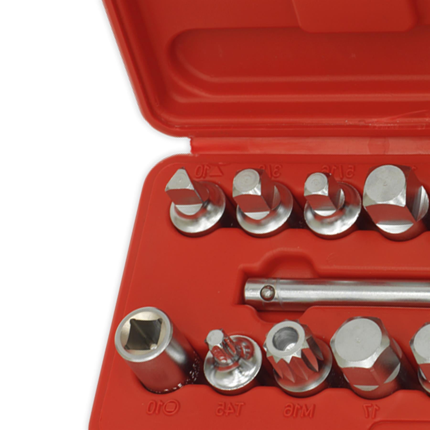 Sealey Oil Drain Plug Key Set 21pc 3/8"Sq Drive