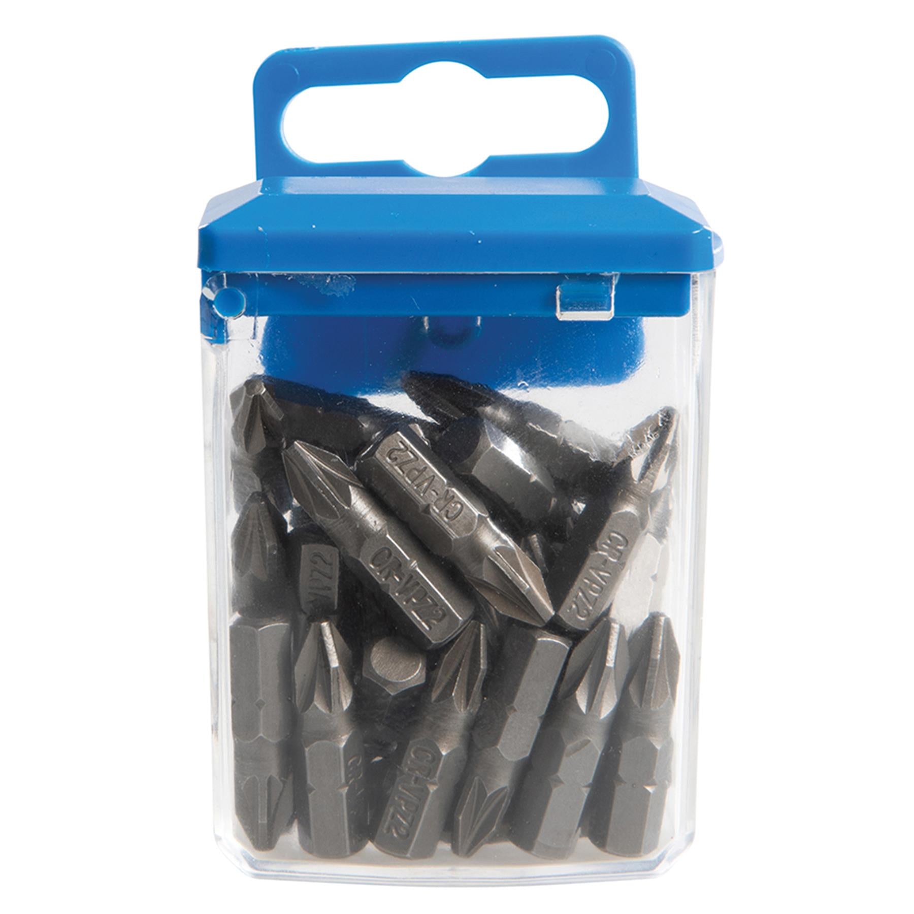 30 Pack Cr-V 6150 Steel Screwdriver Bits 25mm PZ2