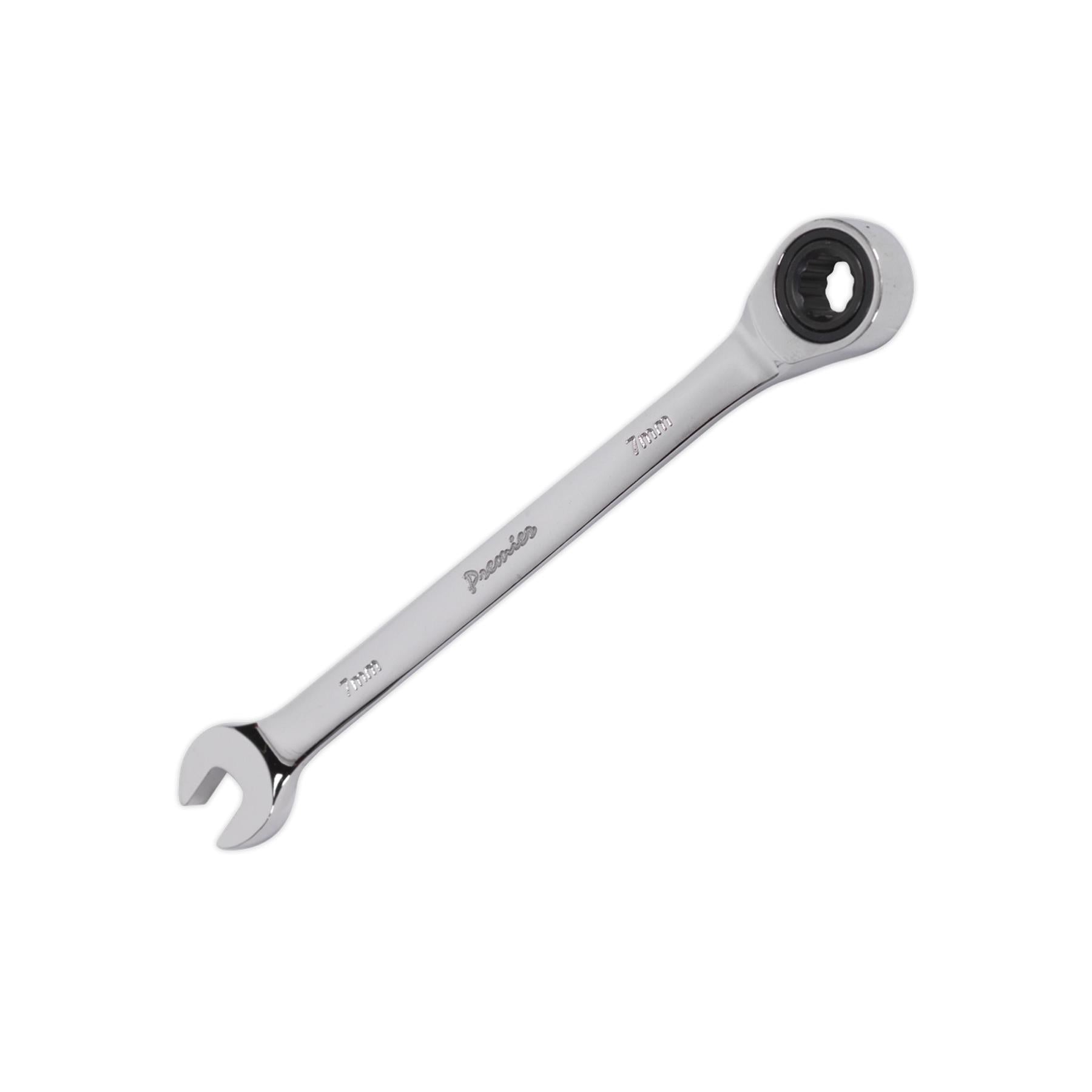 Sealey Ratchet Combination Spanner 7mm Chrome Vanadium Steel