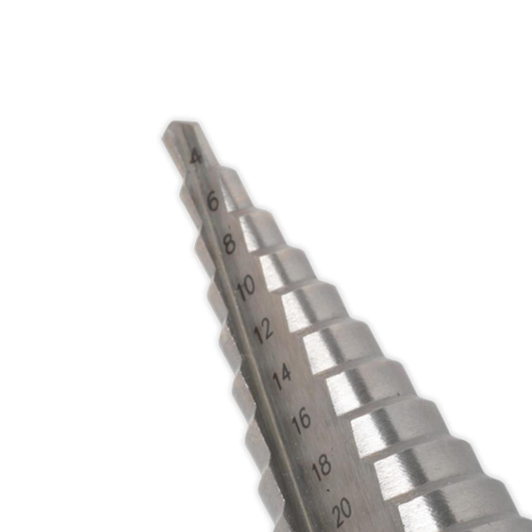 Sealey Step Drill Bit HSS 4341 Double Straight Flute 4-30mm AK4745