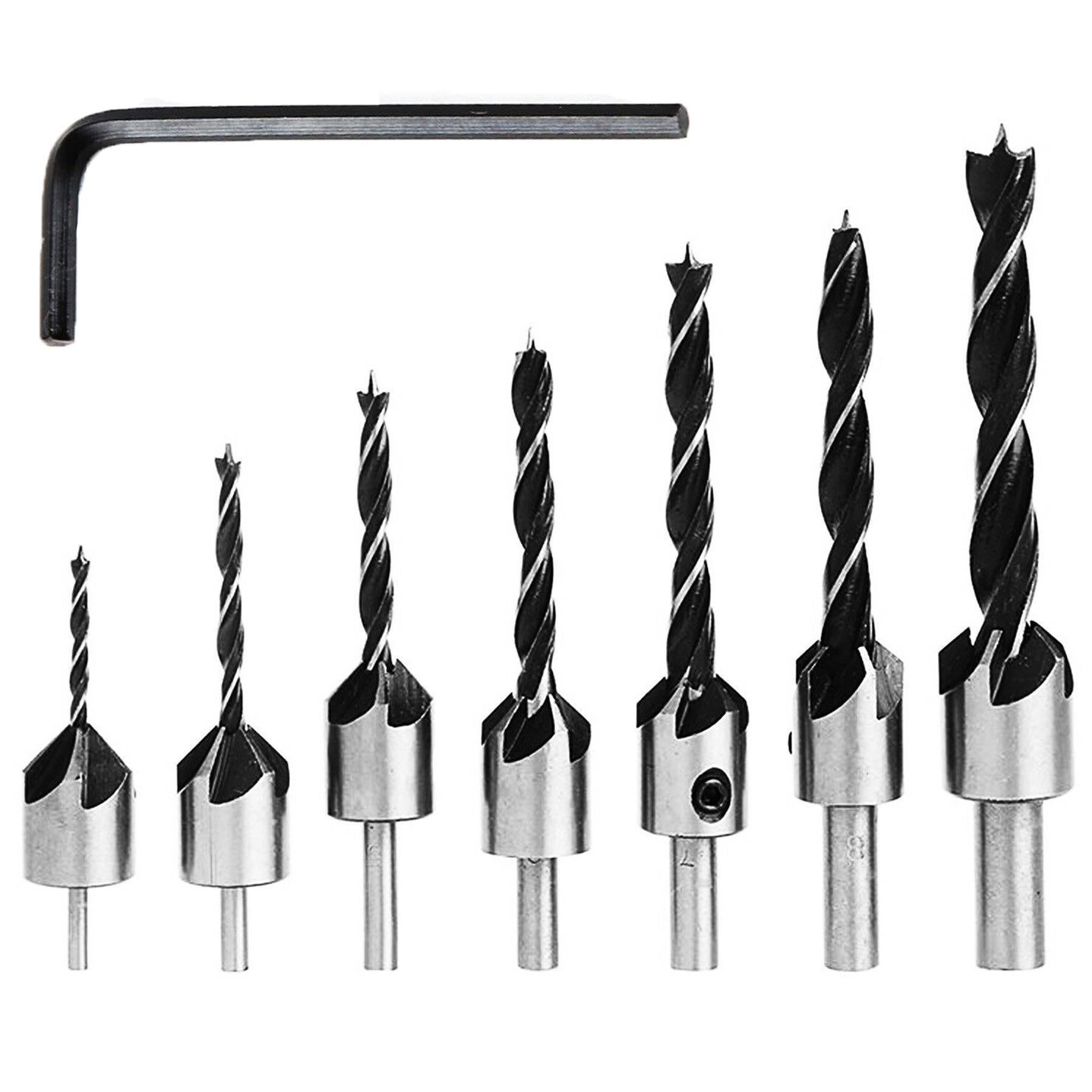 7PCS HSS 5 Flute Countersink