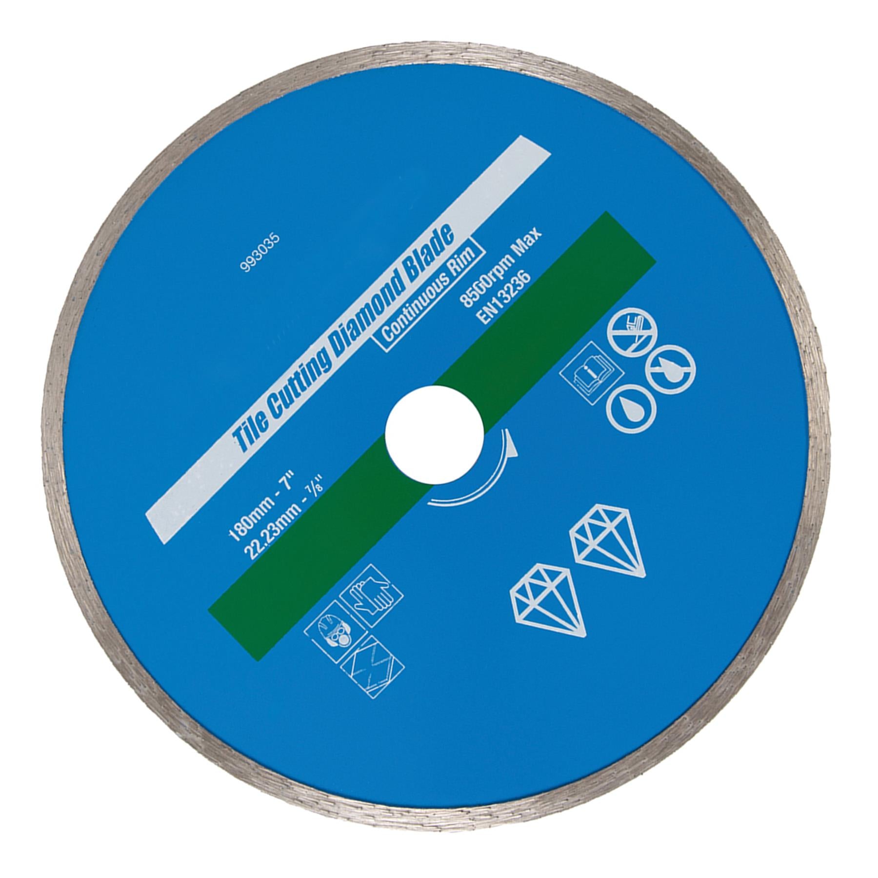 Continous Rim Tile Ceramic Cutting Diamond Blade 180 x 22.23mm Wet Or Dry Use Saw Blade
