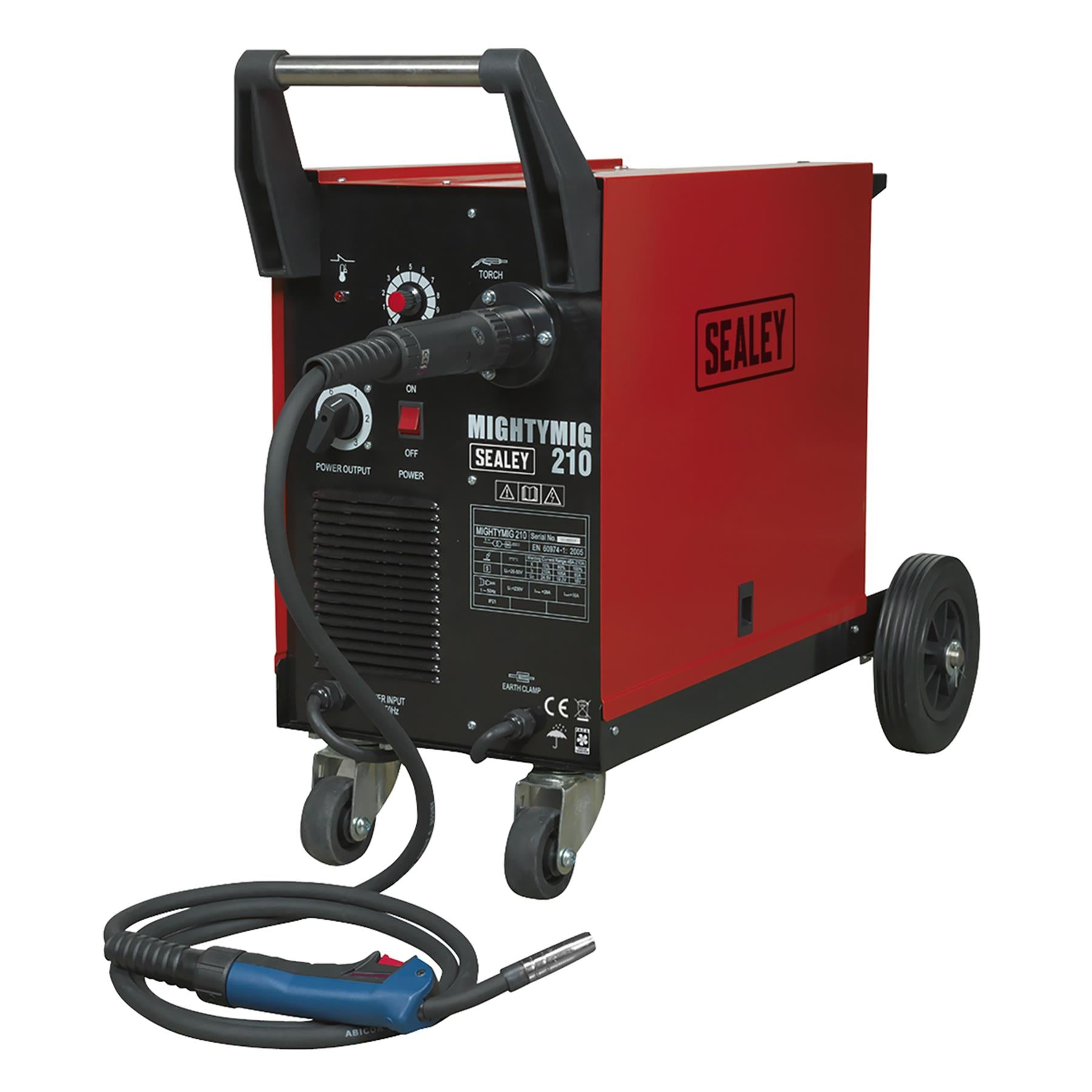 Sealey MIGHTYMIG210 Professional Gas/No-Gas MIG Welder 210A with Euro Torch