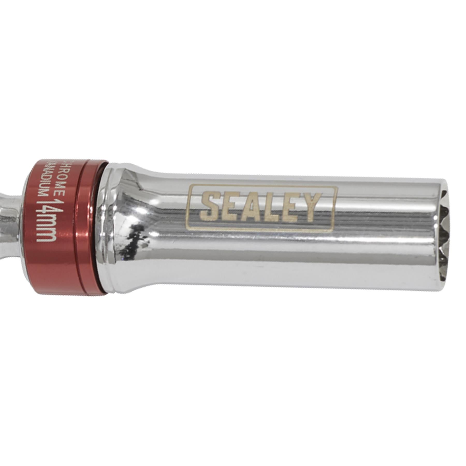 Sealey Spark Plug Socket with UJ 14mm 3/8"Sq Drive 12-Point 150mm