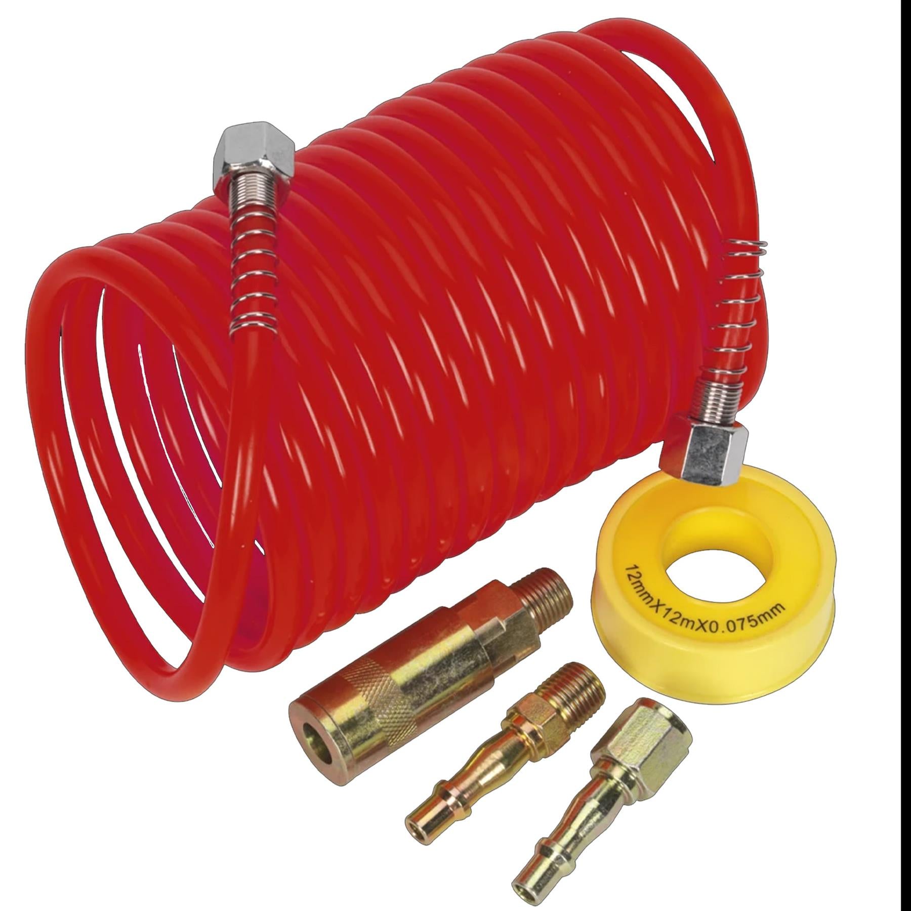 Sealey Air Hose Kit 5m x 5mm PU Coiled with Connectors