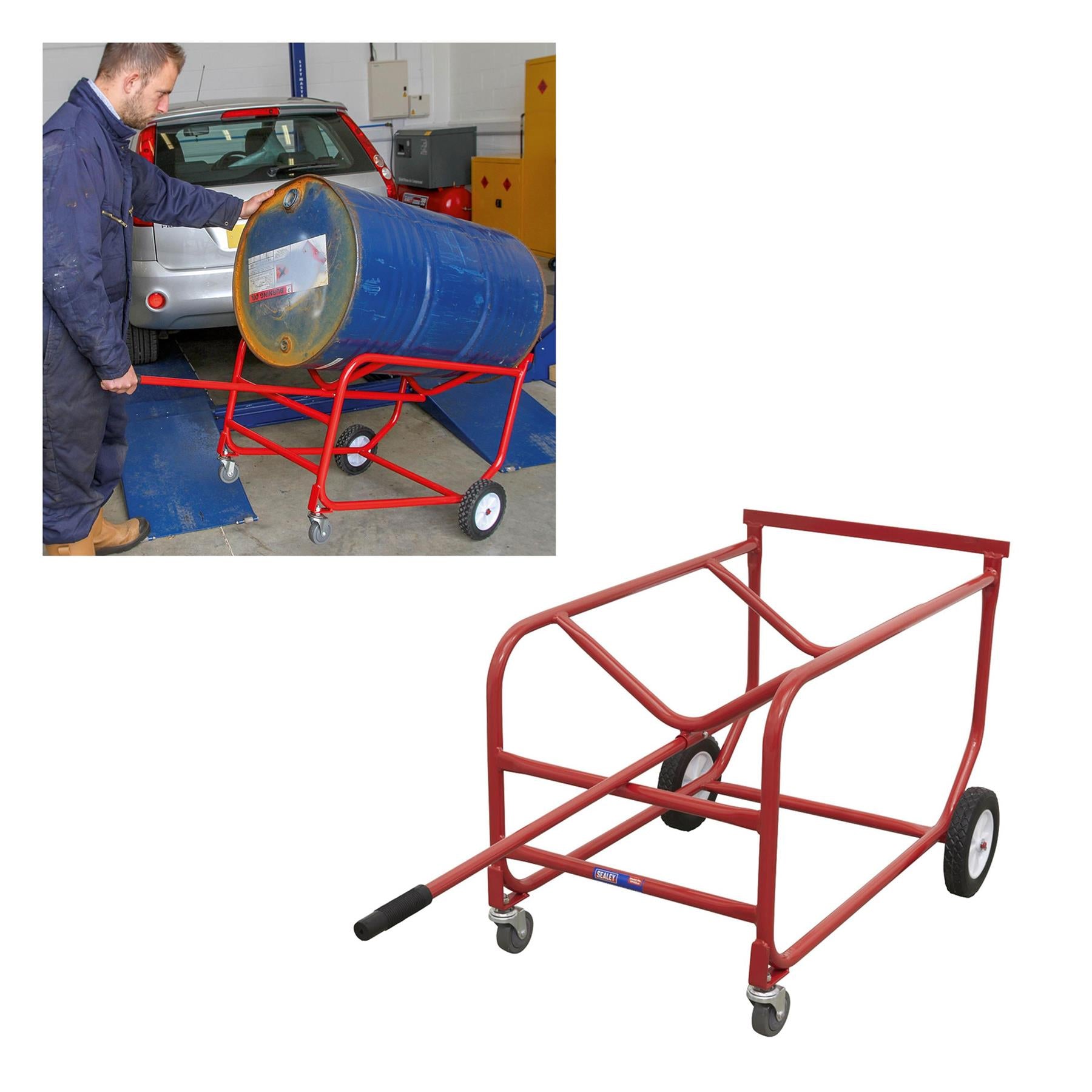 Sealey Drum Stillage Mobile 205L/48gal Allows safe storage
