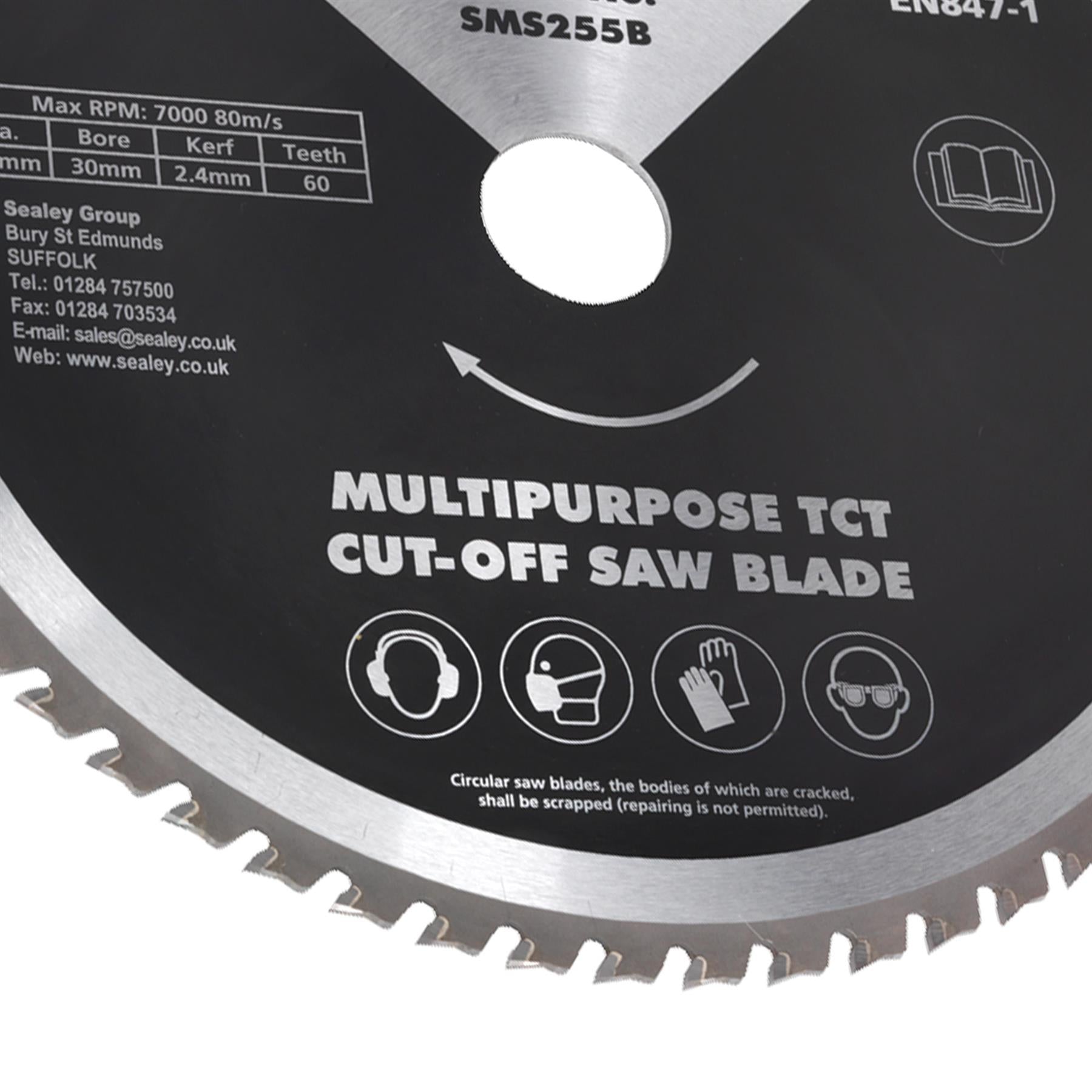 Sealey Multipurpose Cut-Off Saw Blade 250 x 2.4mm/30mm 60tpu