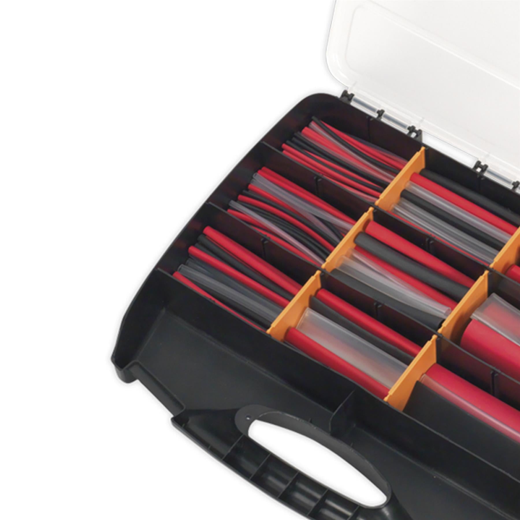 Sealey Heat Shrink Tubing Asst 261pc Mixed Clrs Adh Lined 100&150mm