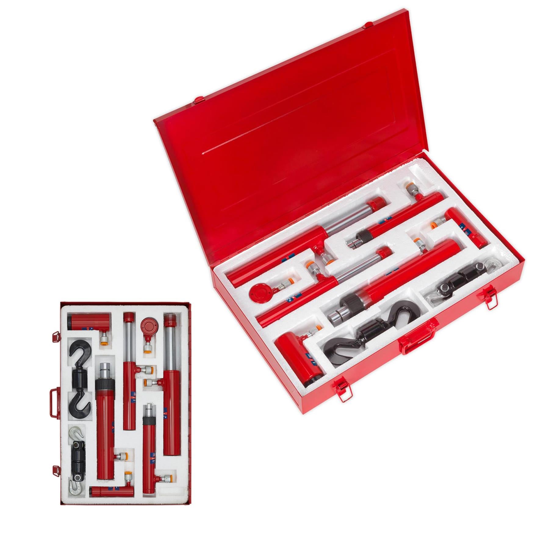 Sealey Specialist Push & Pull Ram Set Chromed Rams Steel Storage Case
