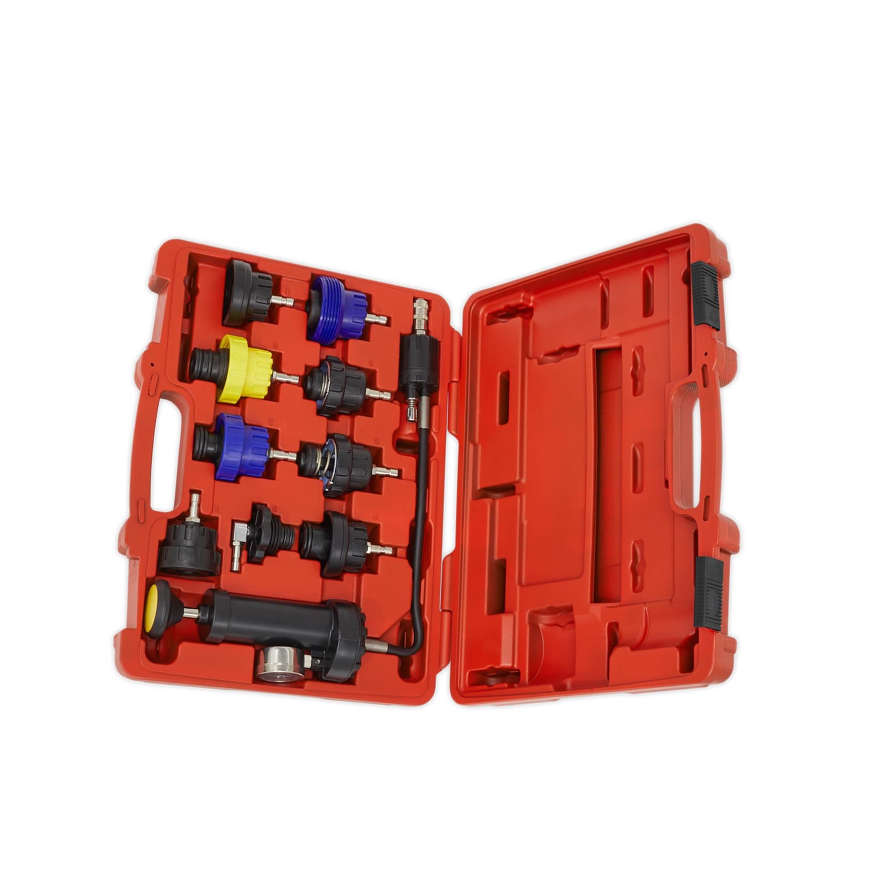 Sealey Cooling System Pressure Test Kit 10pc Quick Release Couplings