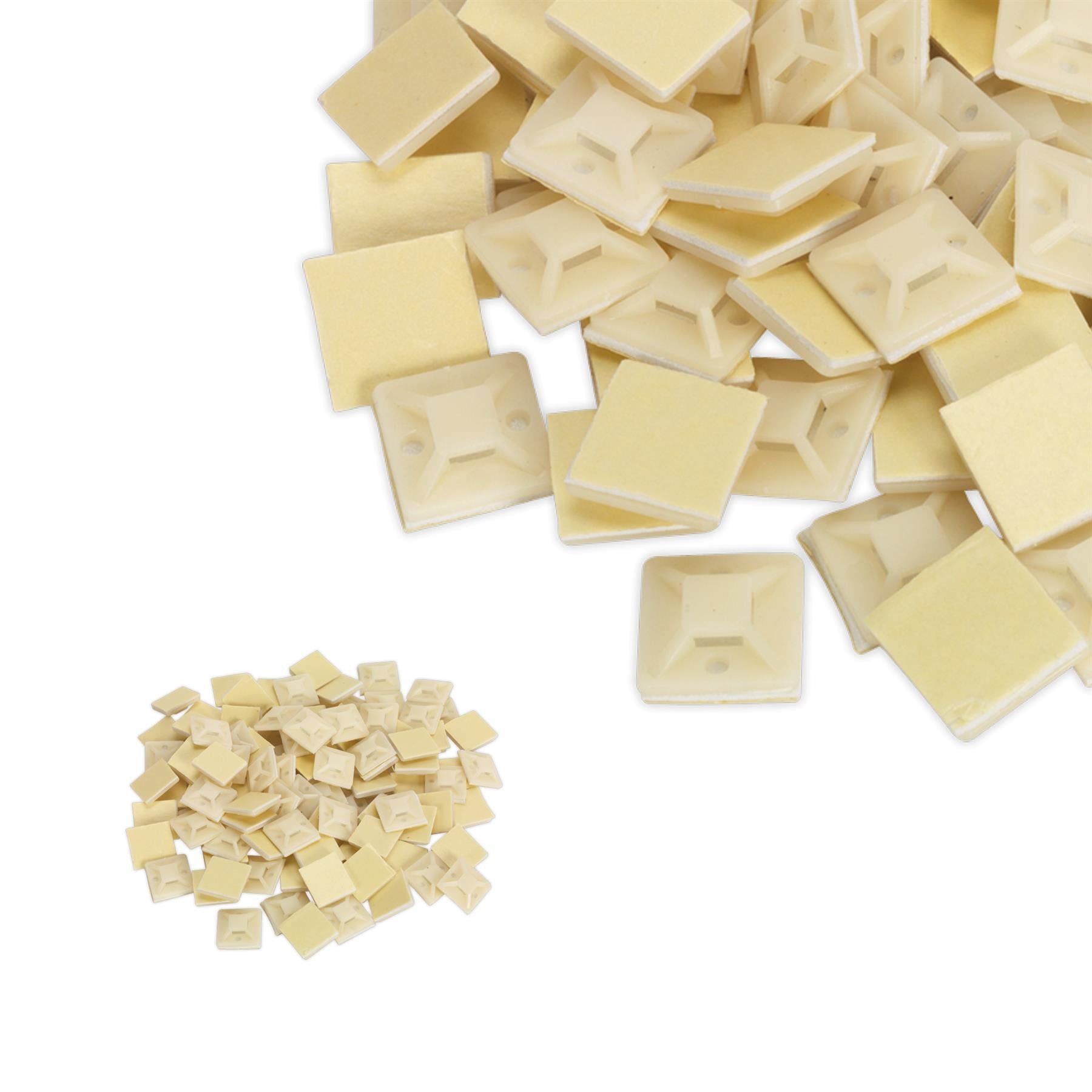 Sealey Self-Adhesive Cable Tie Mount 20 x 20mm White Pack of 100