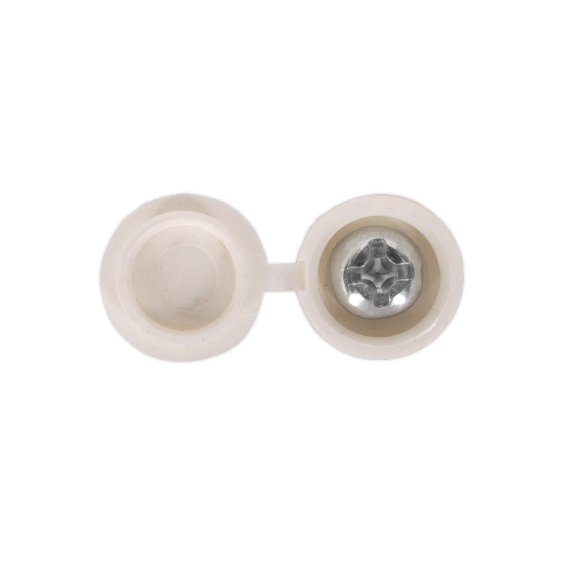 Sealey Numberplate Screw with Flip Cap 4.2 x 19mm White Pk of 50
