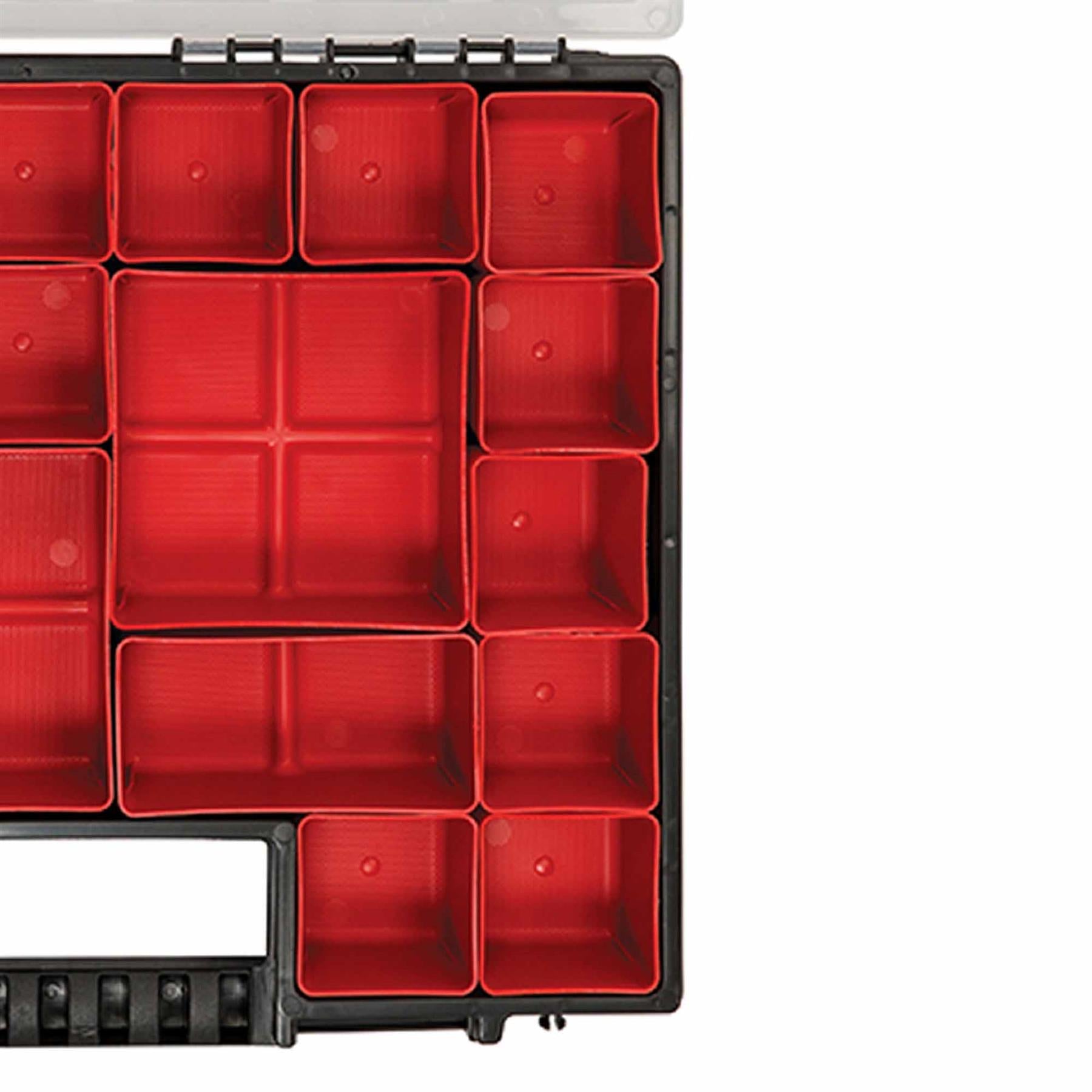 Small Parts Screw Tool Storage Organiser 21 Compartment Stackable Box