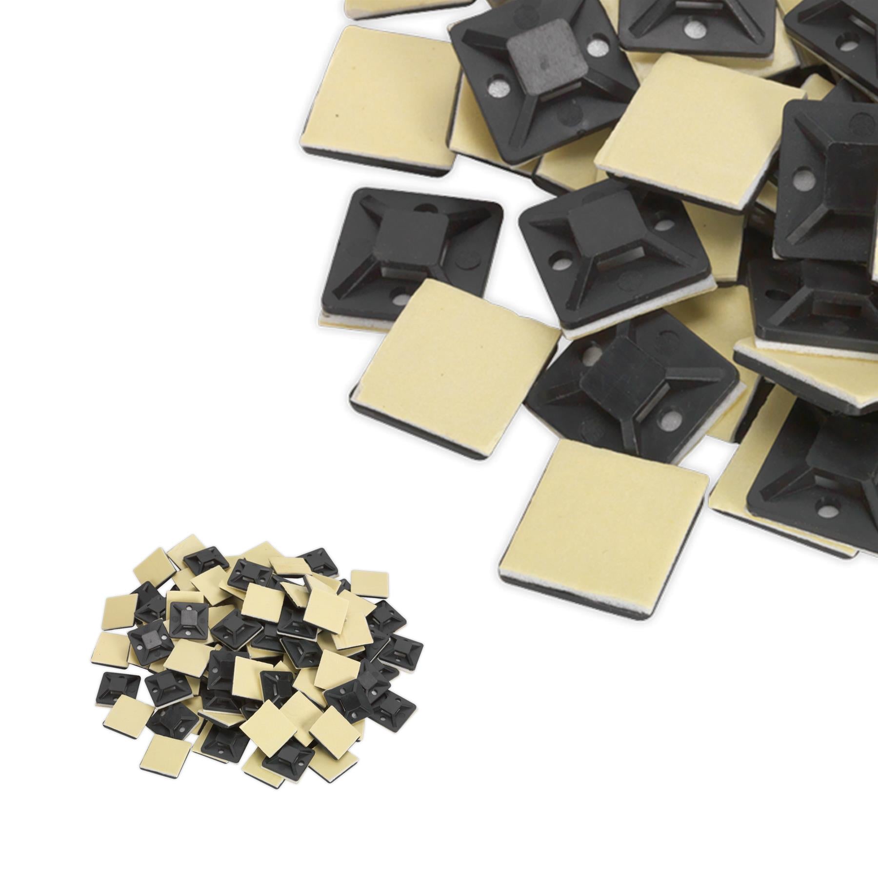 Sealey Self-Adhesive Cable Tie Mount 20 x 20mm Black Pack of 100