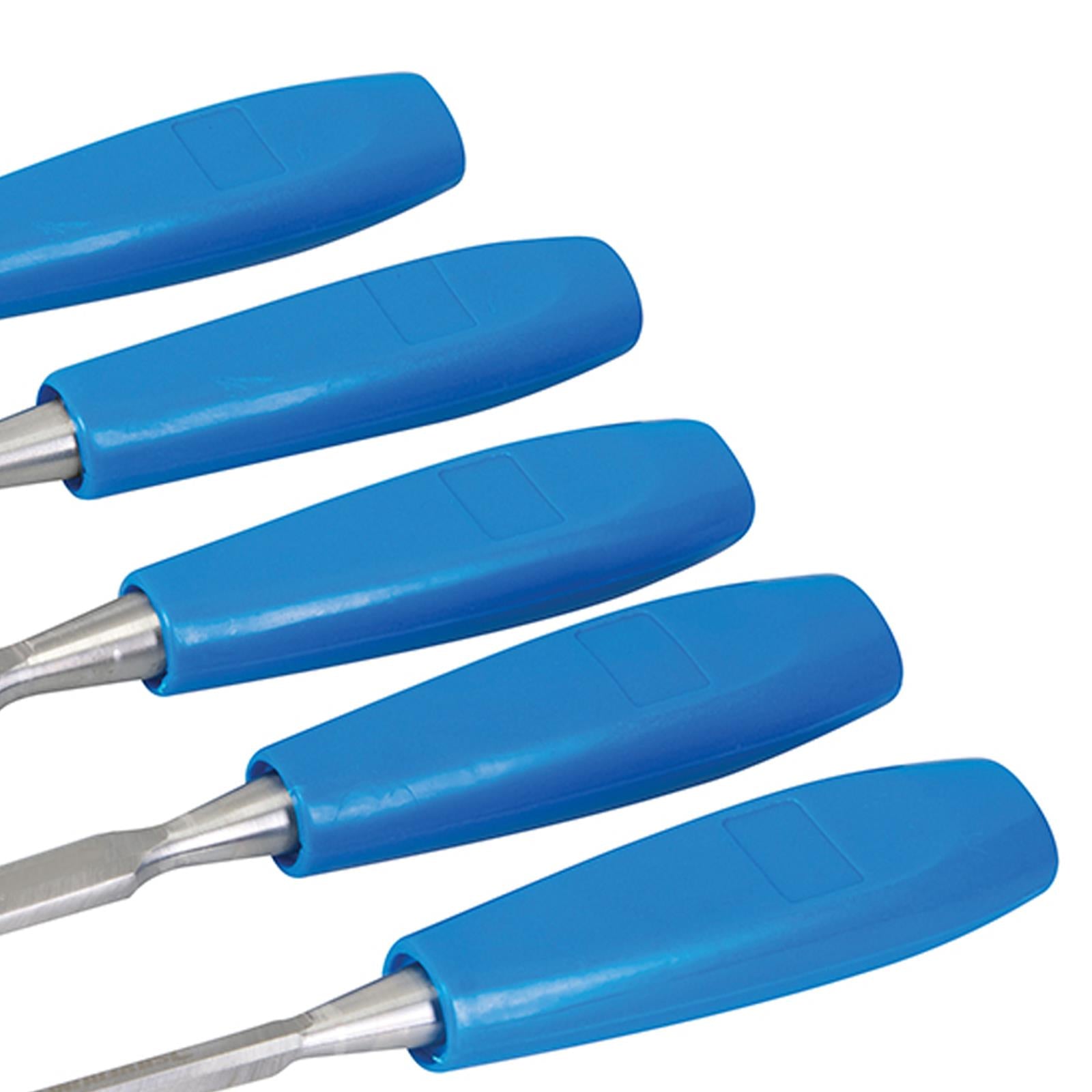 5Pce Wood Chisels Set Carpentry Woodwork Wood Carving Tools Bevel-Edged Chisels