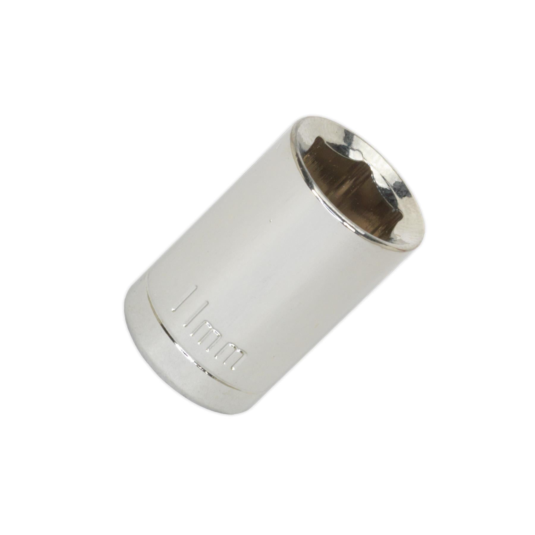 Sealey WallDrive Socket 11mm 3/8"Sq Drive Carbon Steel