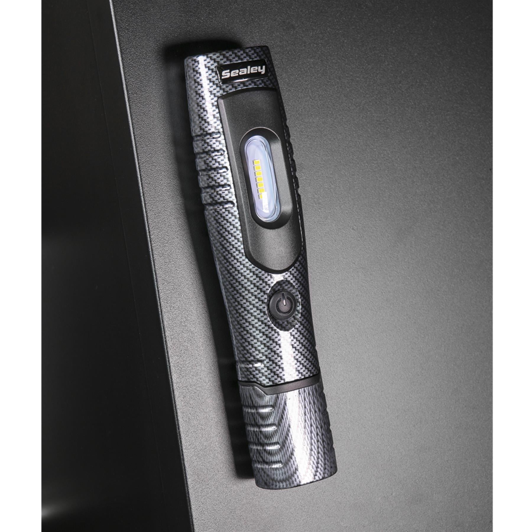 Sealey R/Charge 360 Insp Light 7 SMD & 3W SMD LED Carbon Fibre LI