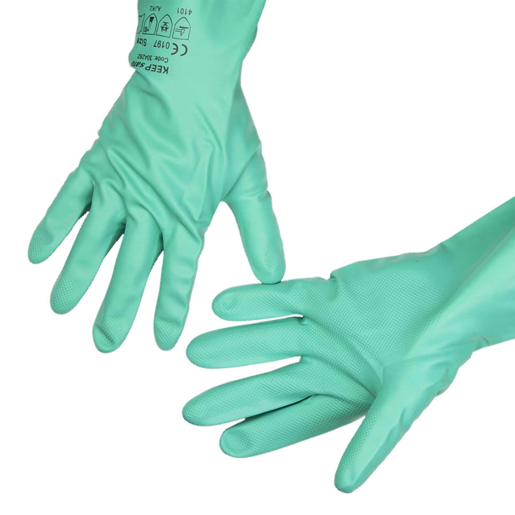 Sealey Nitrile Gauntlets for use with Thinners 355mm Cuffed Pair