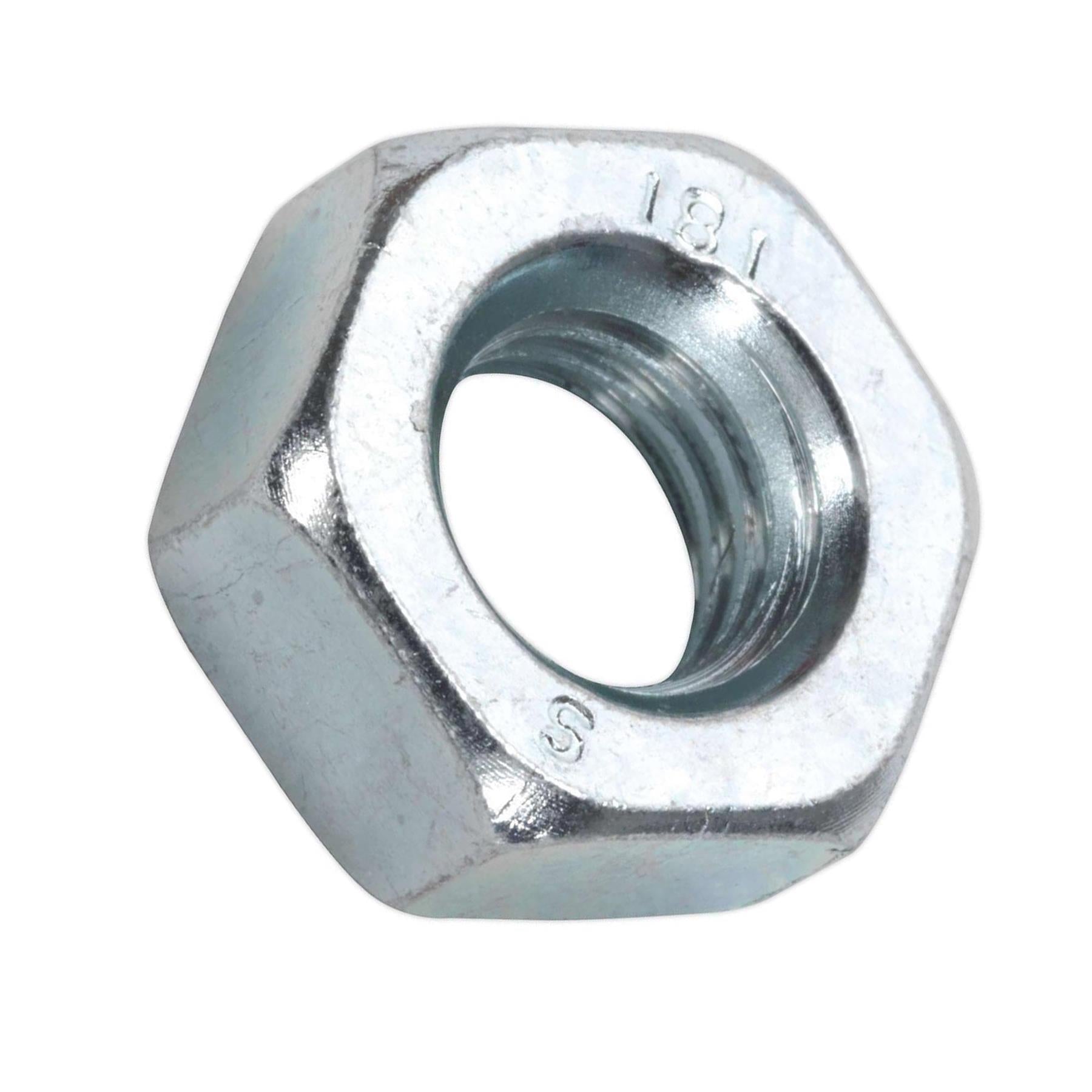 Sealey Steel Nut DIN 934 - M10 Zinc Pack of 100