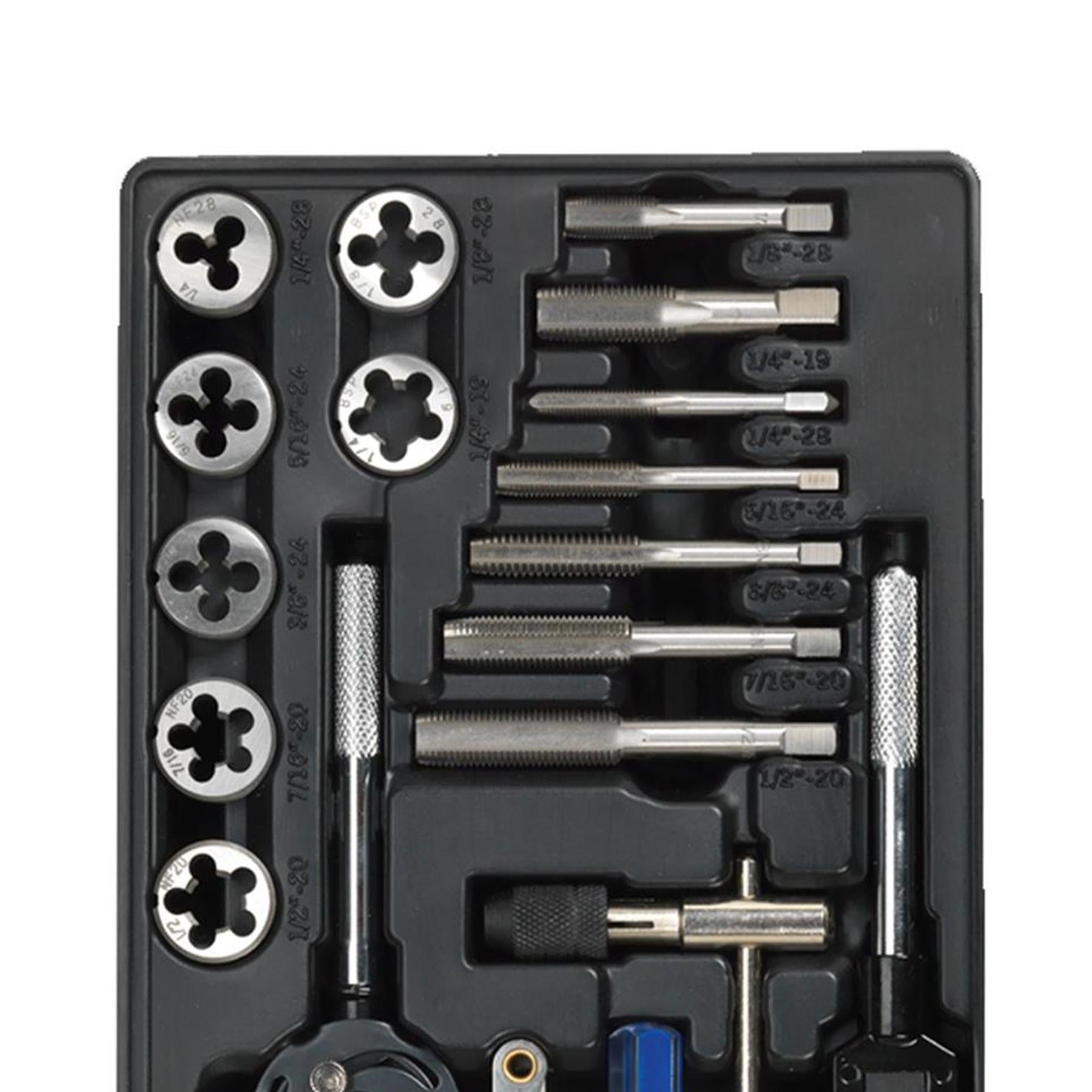 Tool Tray with Tap & Die Set 33pc With Lifetime GuaranteeSealey