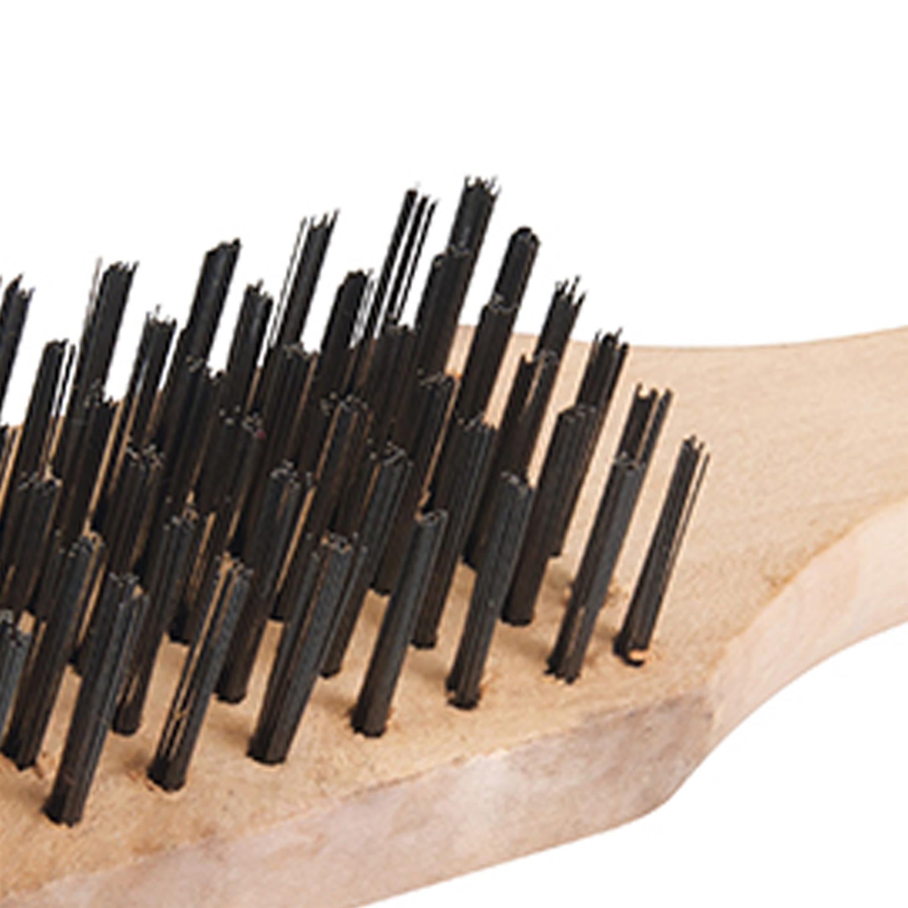 Wooden Wire Brush & Scraper 6 Row Wooden Handle With Scraper Heavy Duty
