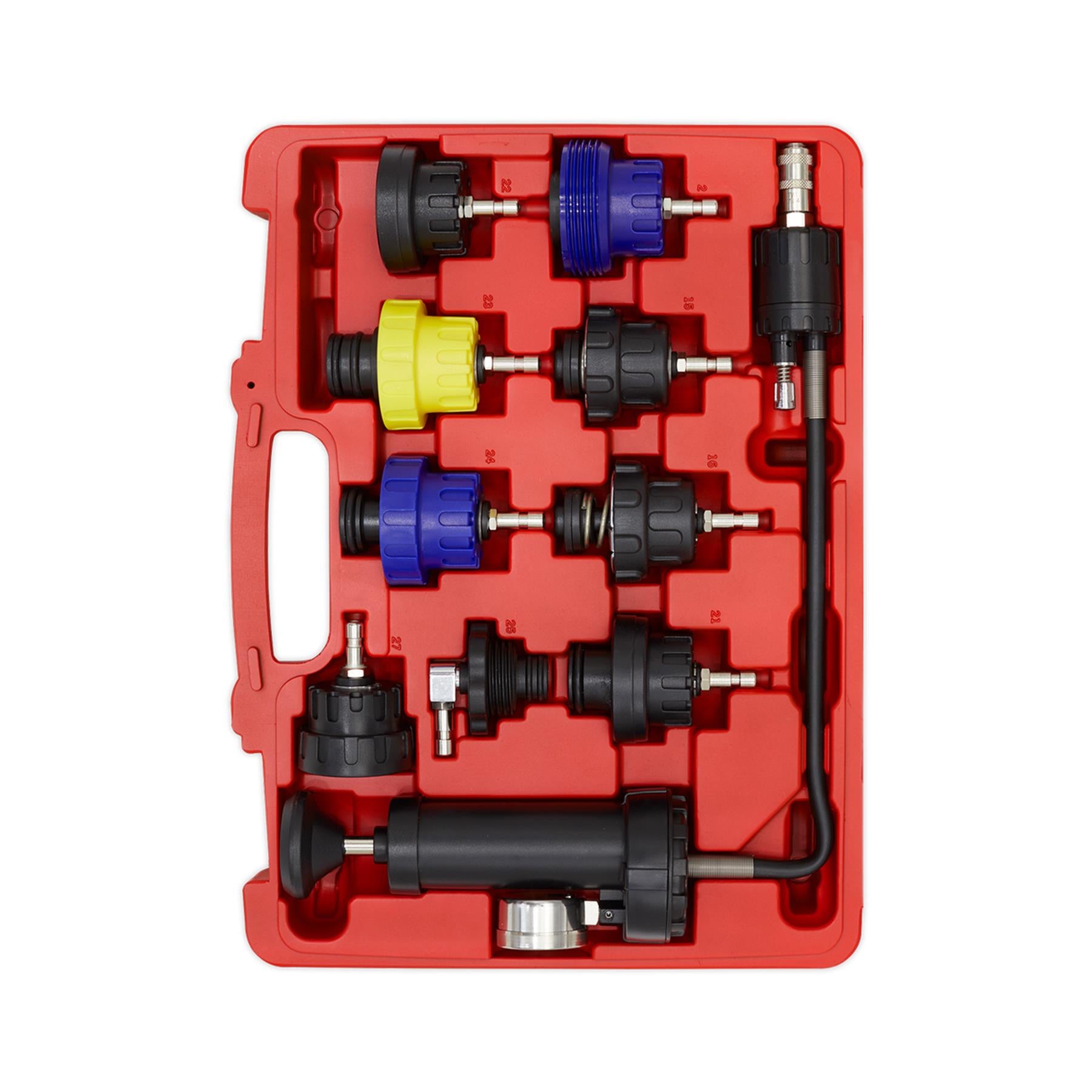 Sealey Cooling System Pressure Test Kit 10pc Quick Release Couplings