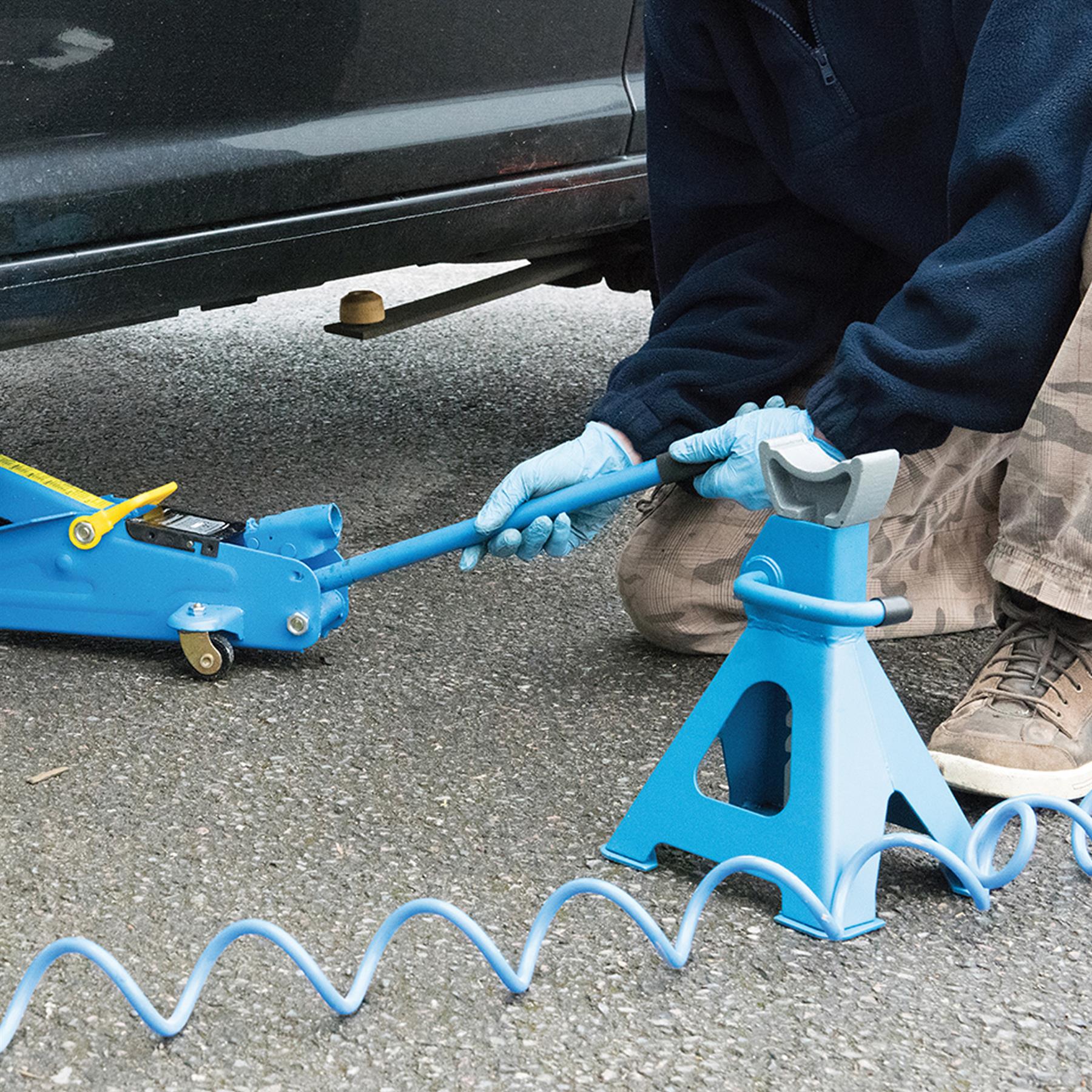 3 Tonne Axle Stand Set 2Pce Car Jack Garage Tools Ratchet Action Quick Adjust