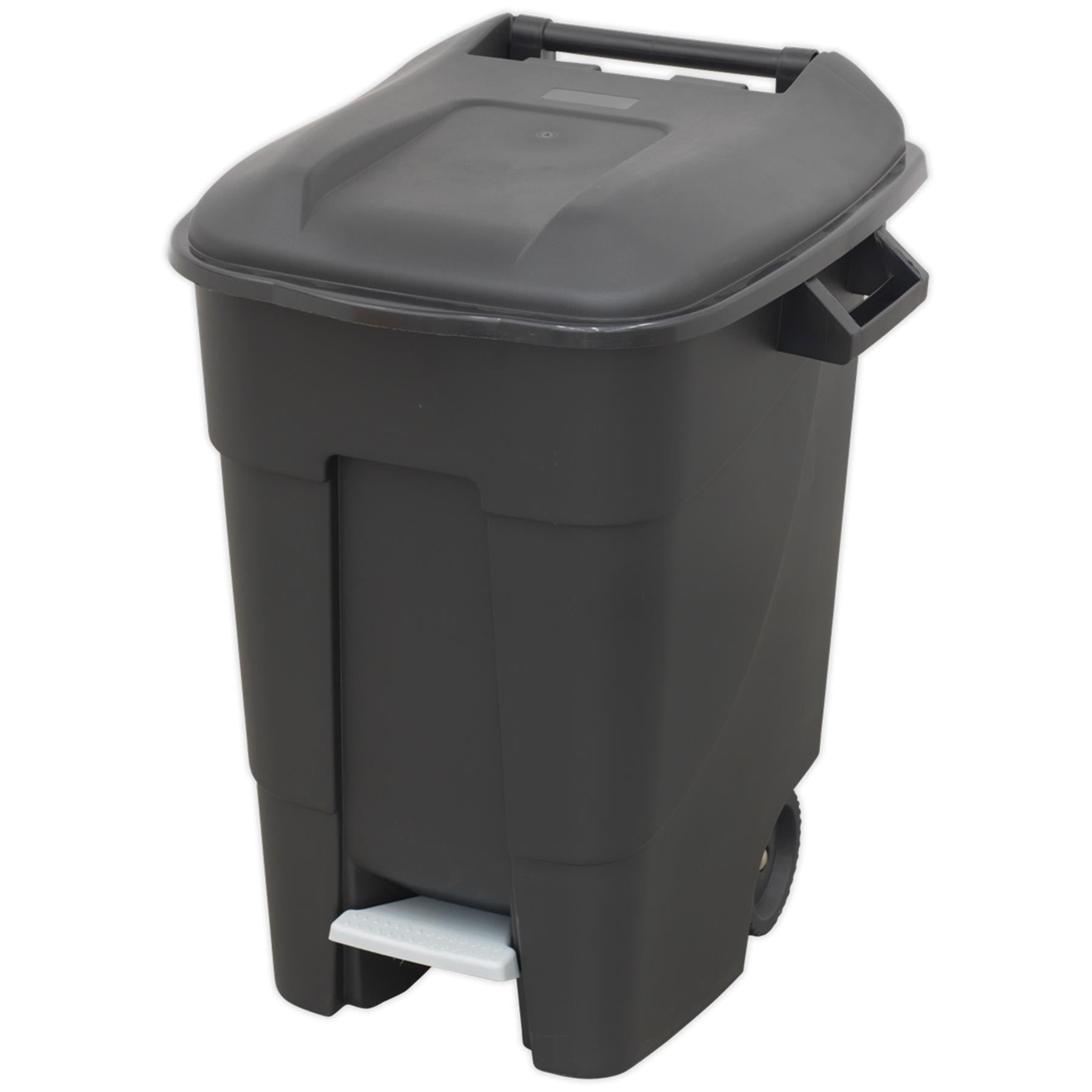 Sealey Refuse/Wheelie Bin with Foot Pedal 100L - Black