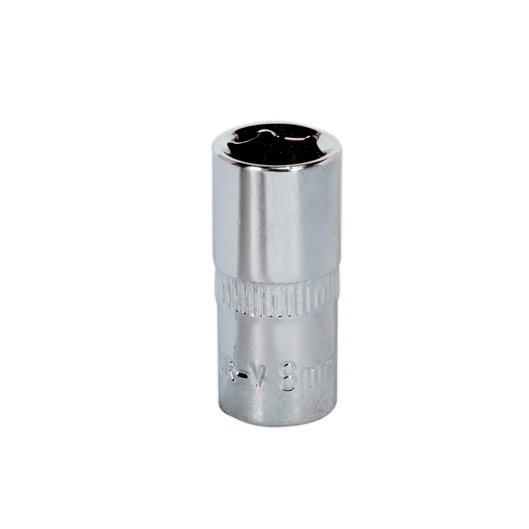 Sealey WallDrive Socket 8mm 1/4"Sq Drive Fully Polished