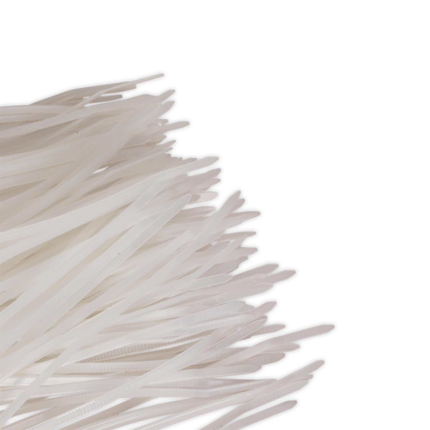 Sealey Cable Tie 100 x 2.5mm White Pack of 200