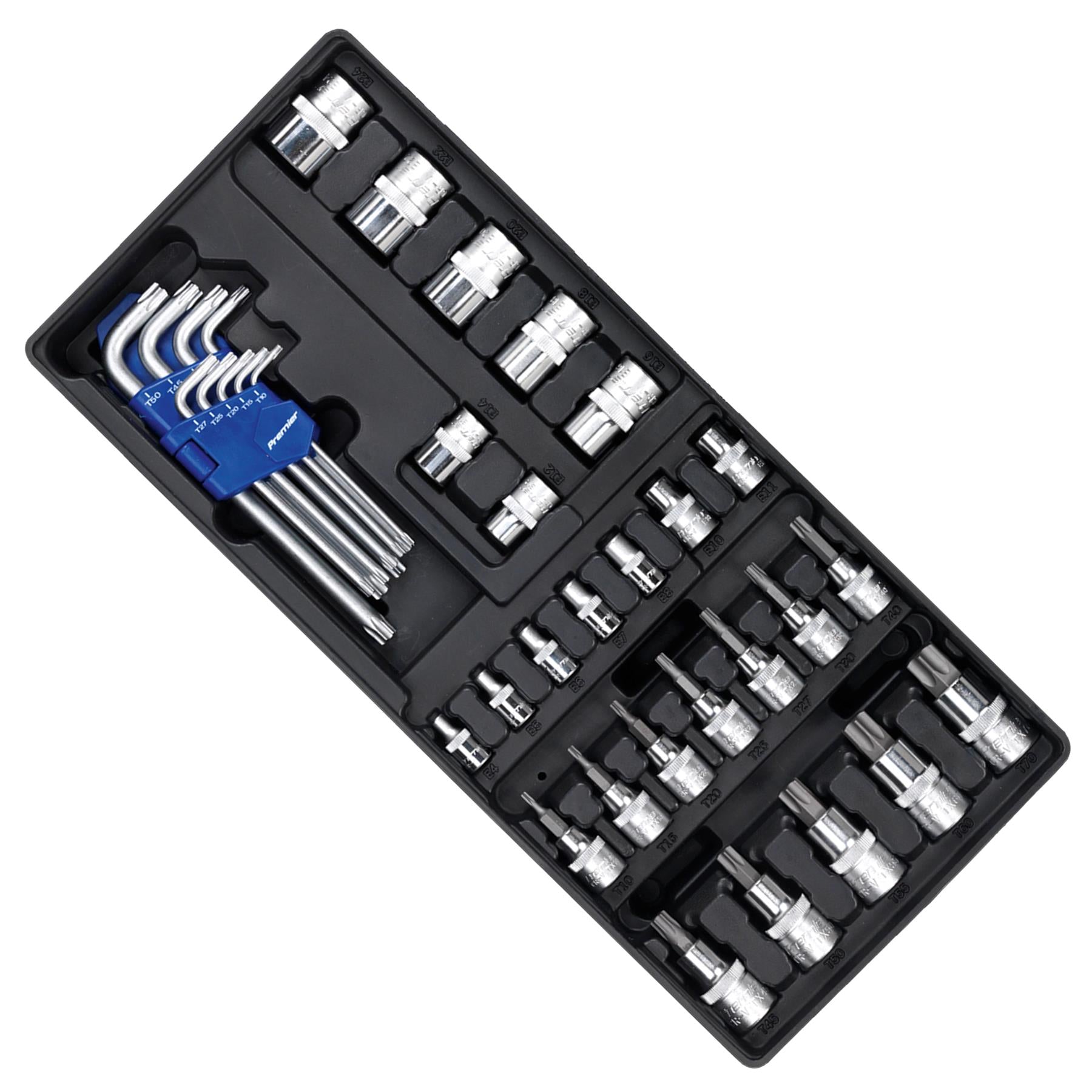 Sealey Tool Tray with TRX-Star* Key, Socket Bit & Socket Set 35pc